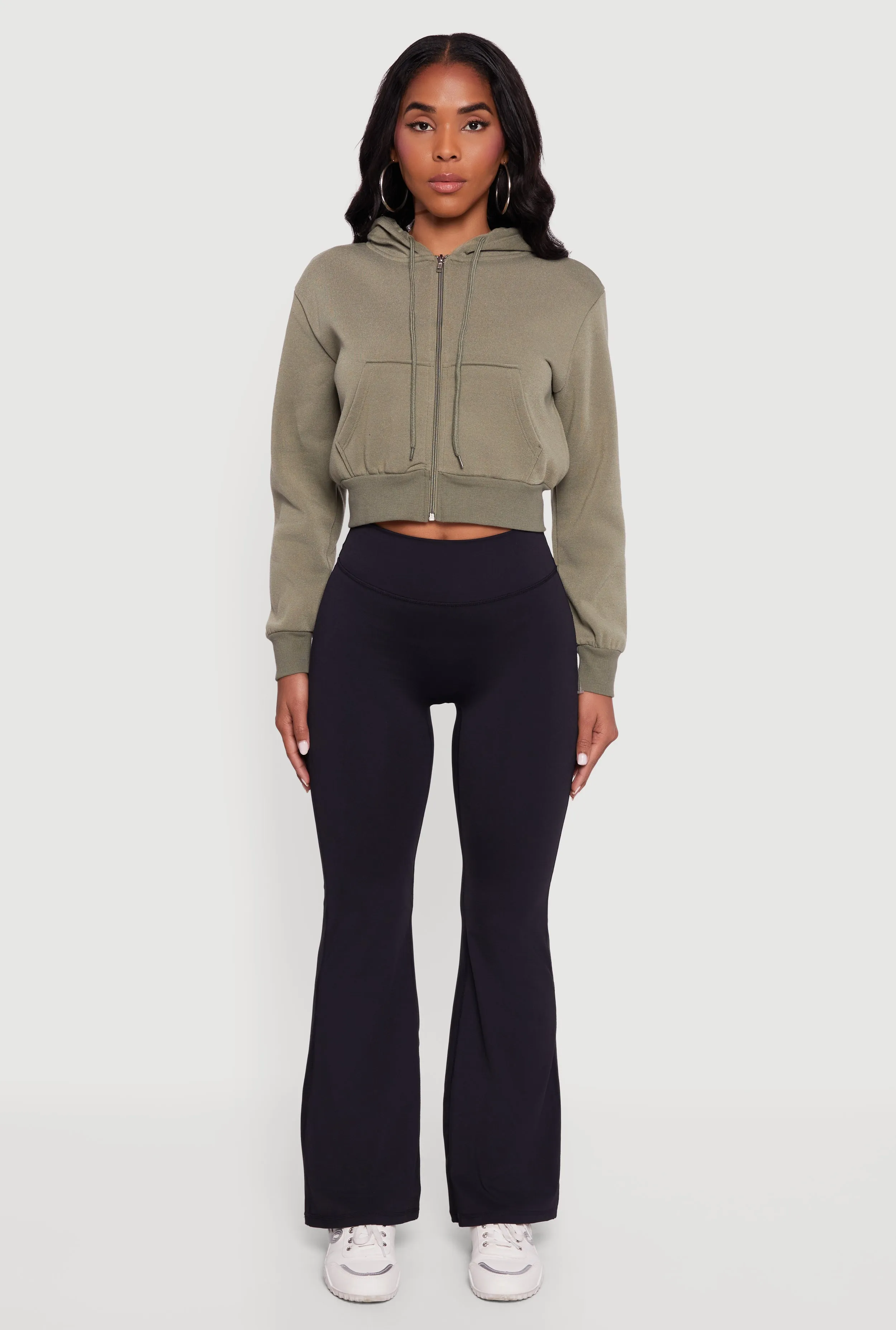 Cropped Zip Front Hoodie sold by Rainbow product image thumbnail 3