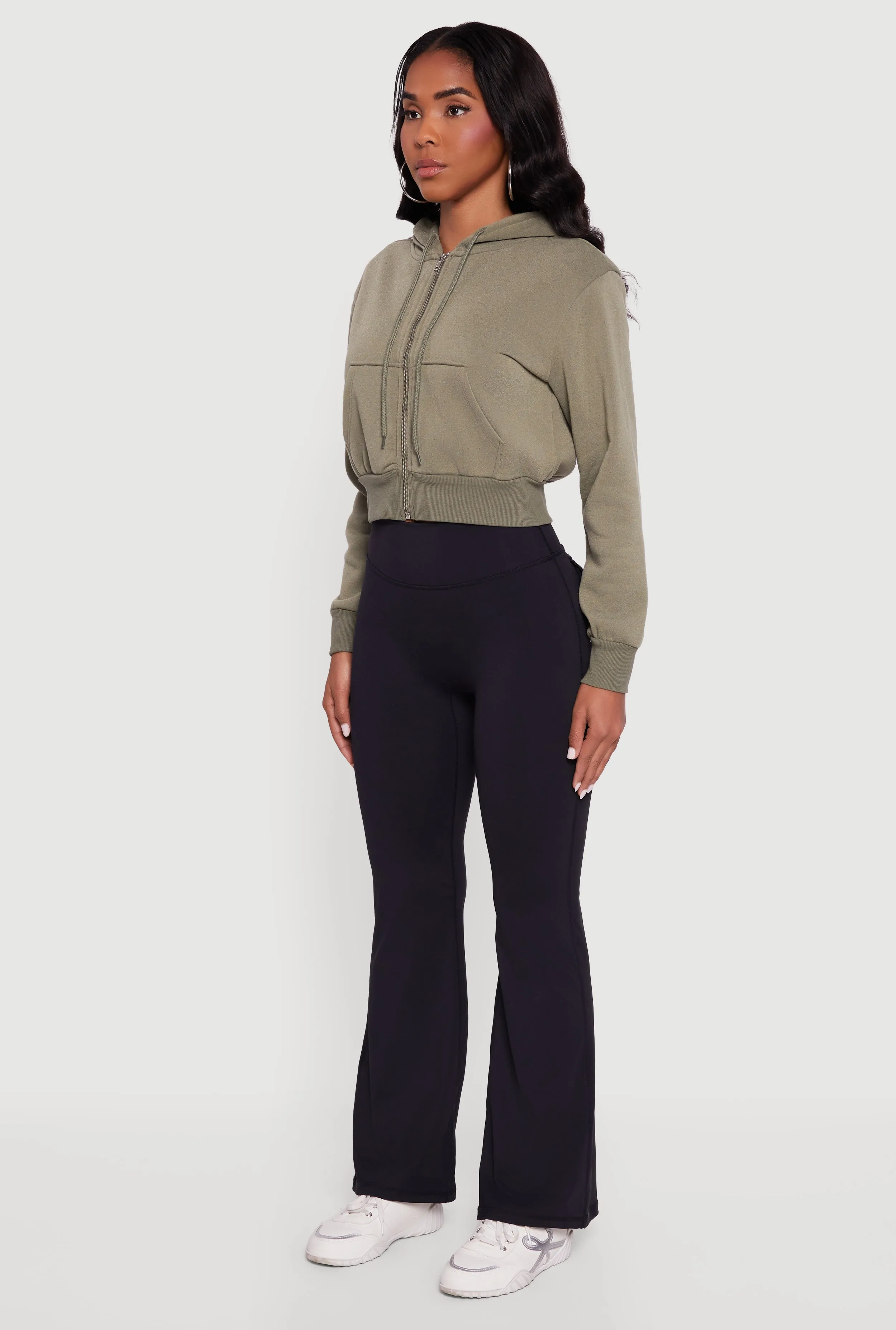 Cropped Zip Front Hoodie sold by Rainbow product image thumbnail 5