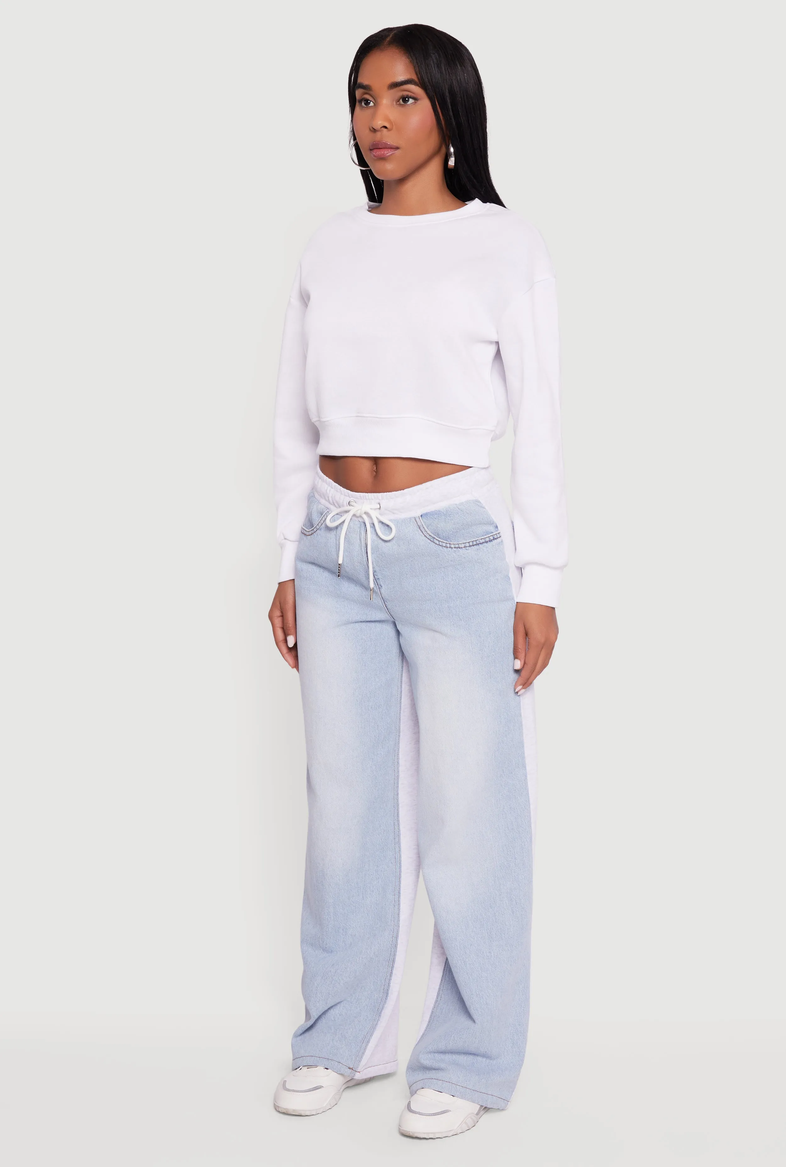 Crew Neck Cropped Pullover Sweatshirt sold by Rainbow product image thumbnail 5