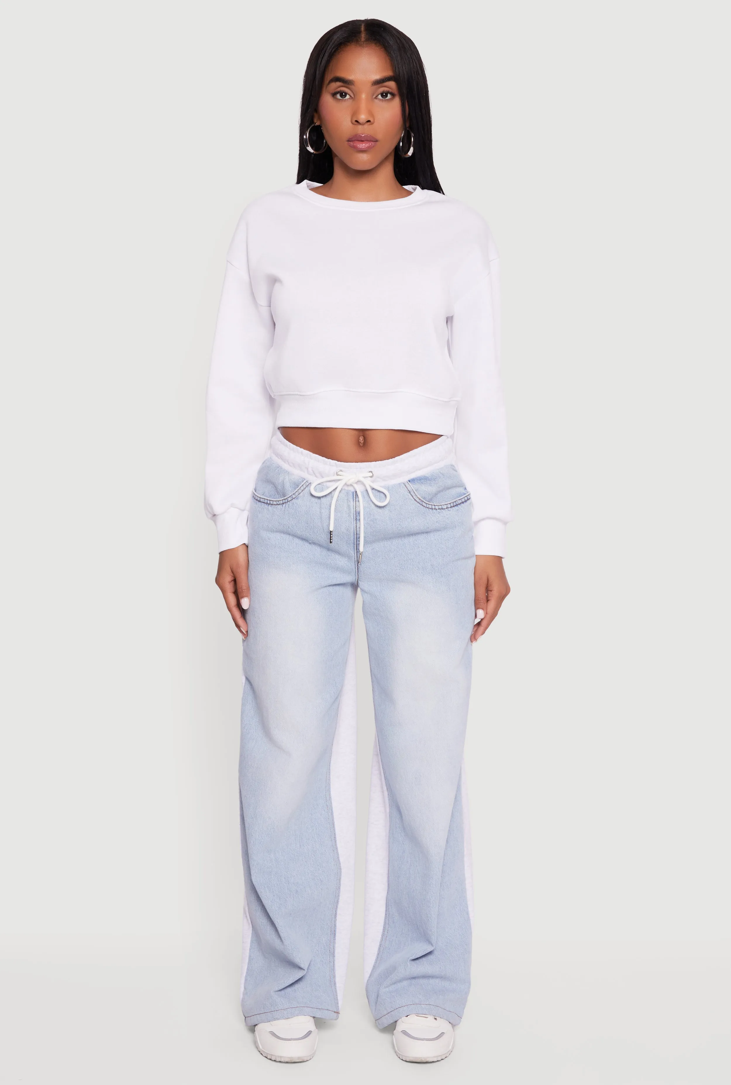 Crew Neck Cropped Pullover Sweatshirt sold by Rainbow product image thumbnail 3