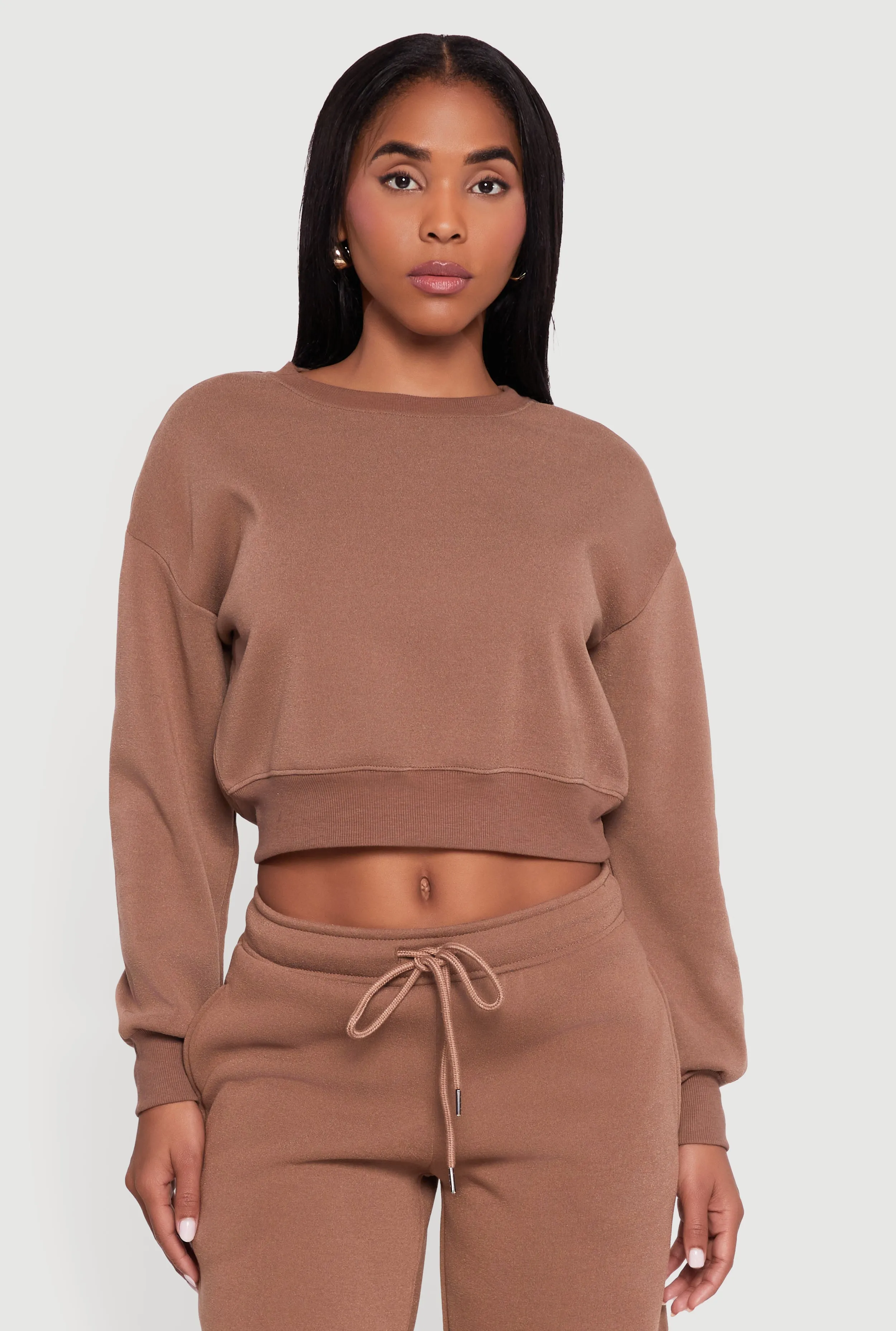 Crew Neck Cropped Pullover Sweatshirt sold by Rainbow product image thumbnail 2