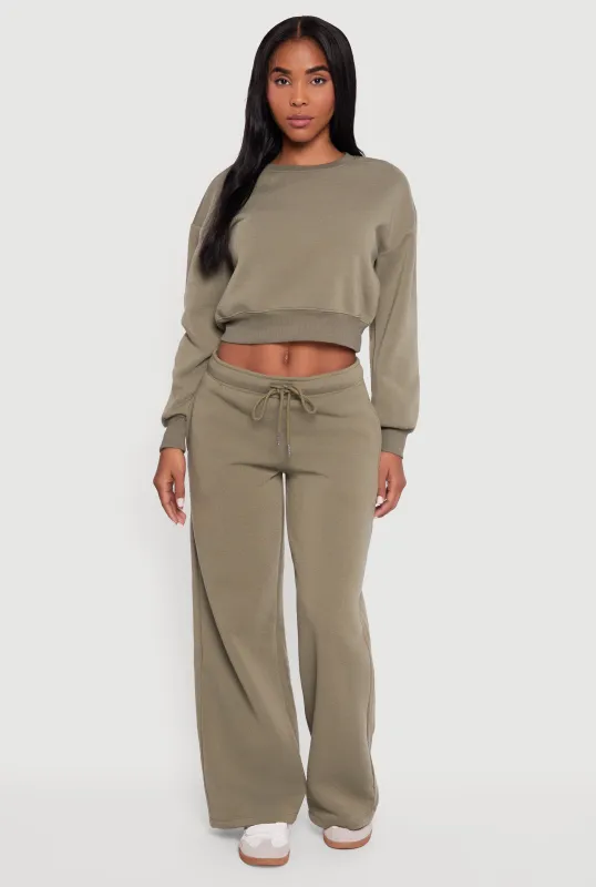Crew Neck Cropped Pullover Sweatshirt sold by Rainbow