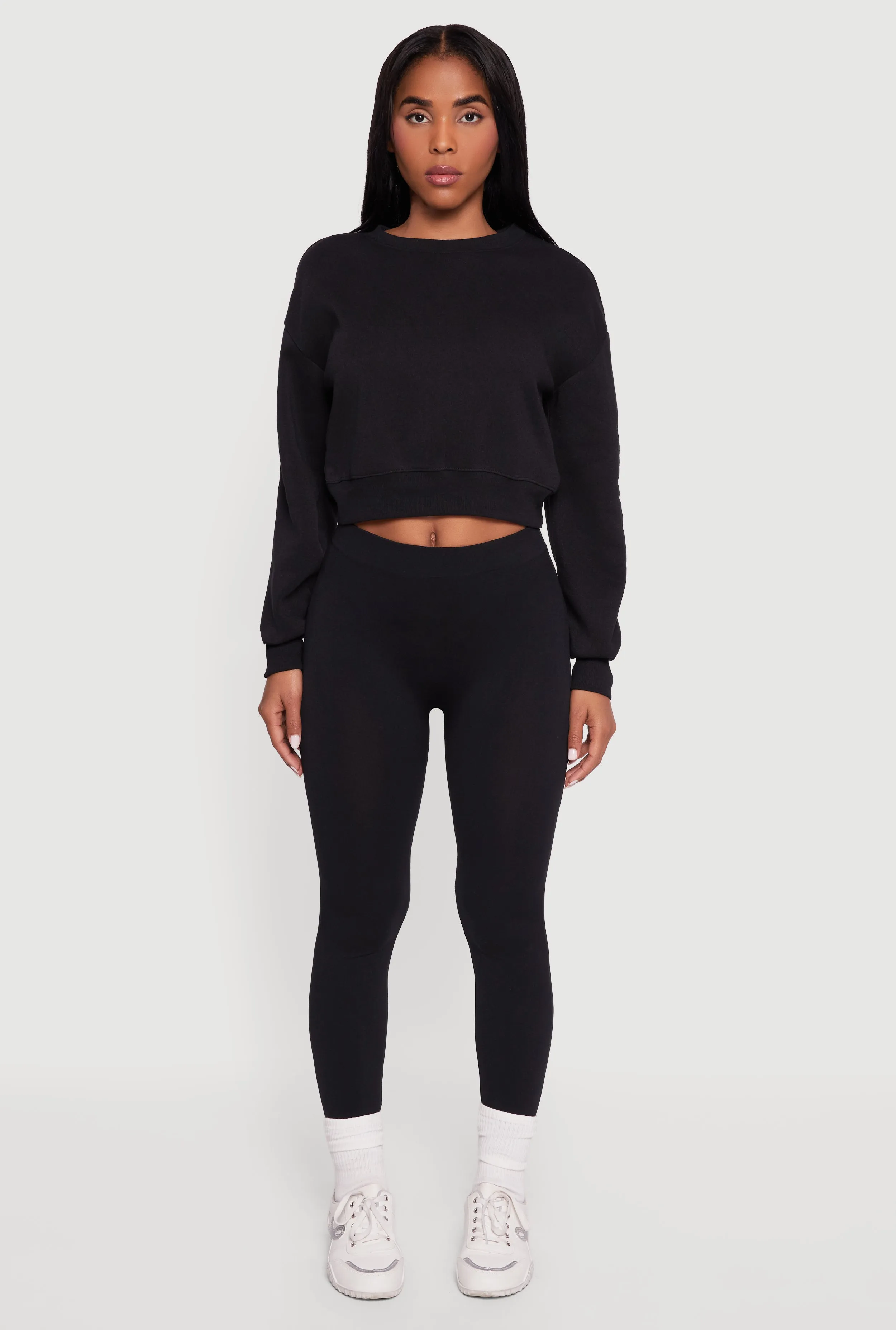 Crew Neck Cropped Pullover Sweatshirt sold by Rainbow product image thumbnail 3