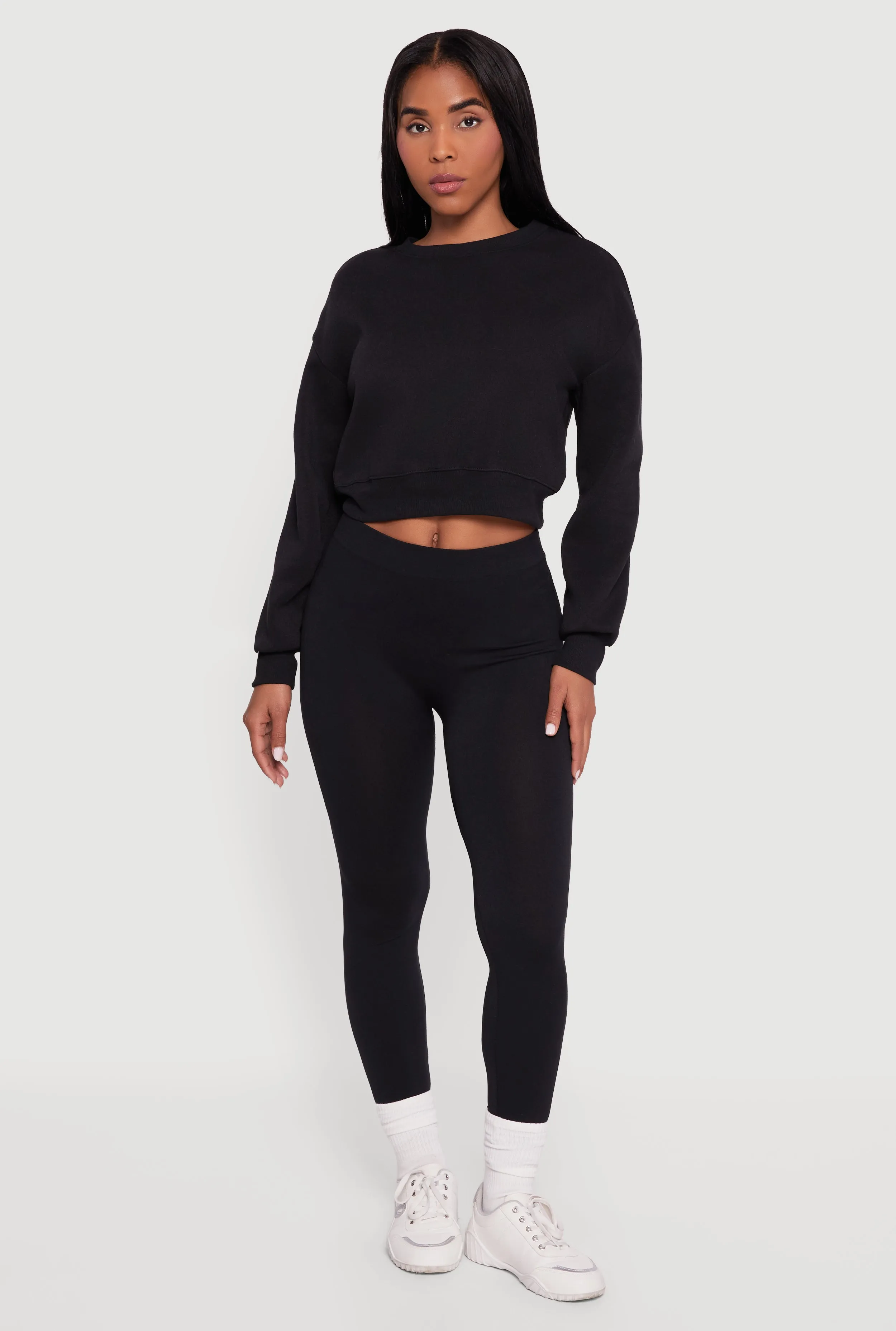 Crew Neck Cropped Pullover Sweatshirt sold by Rainbow