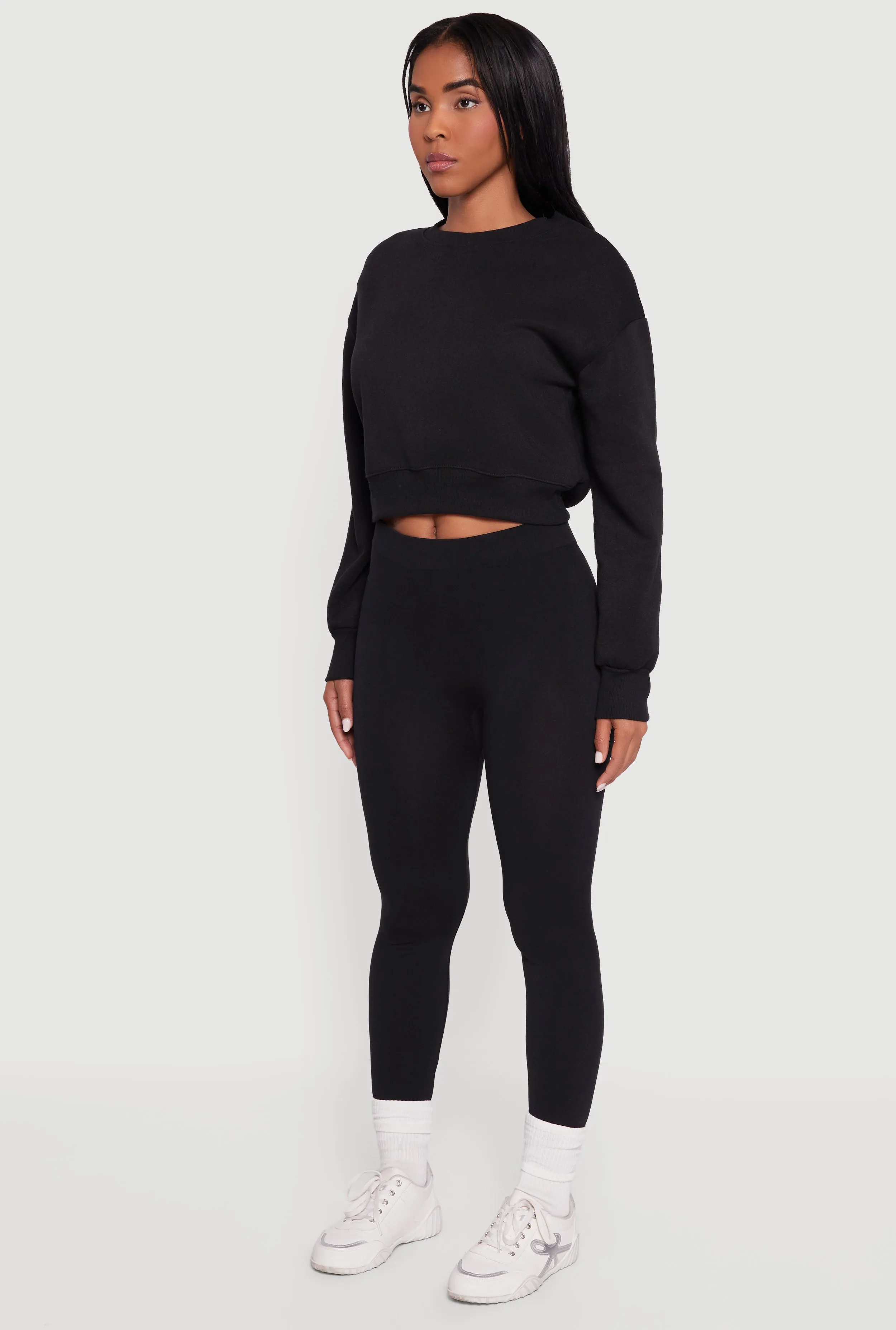 Crew Neck Cropped Pullover Sweatshirt sold by Rainbow product image thumbnail 5