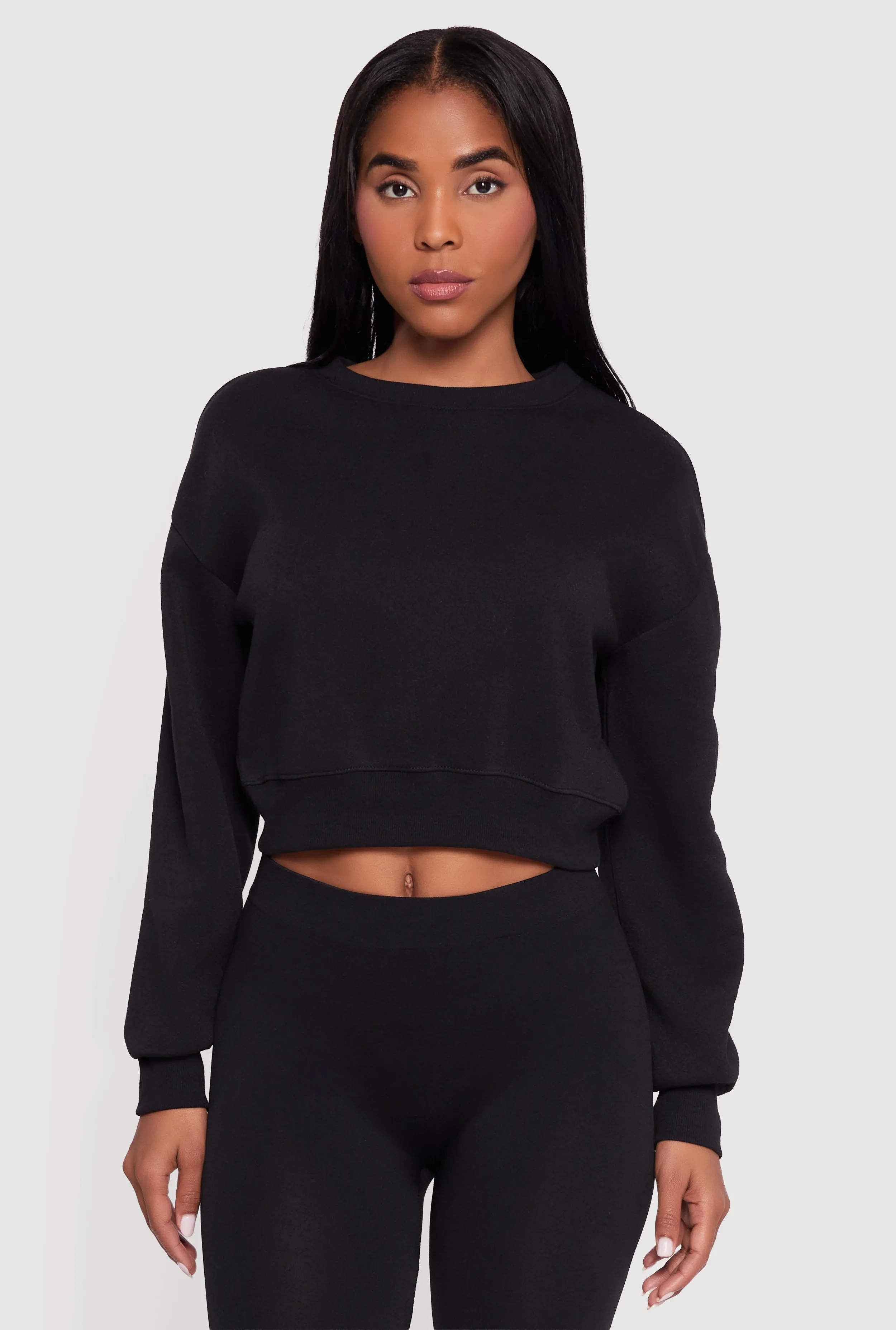 Crew Neck Cropped Pullover Sweatshirt sold by Rainbow product image thumbnail 2