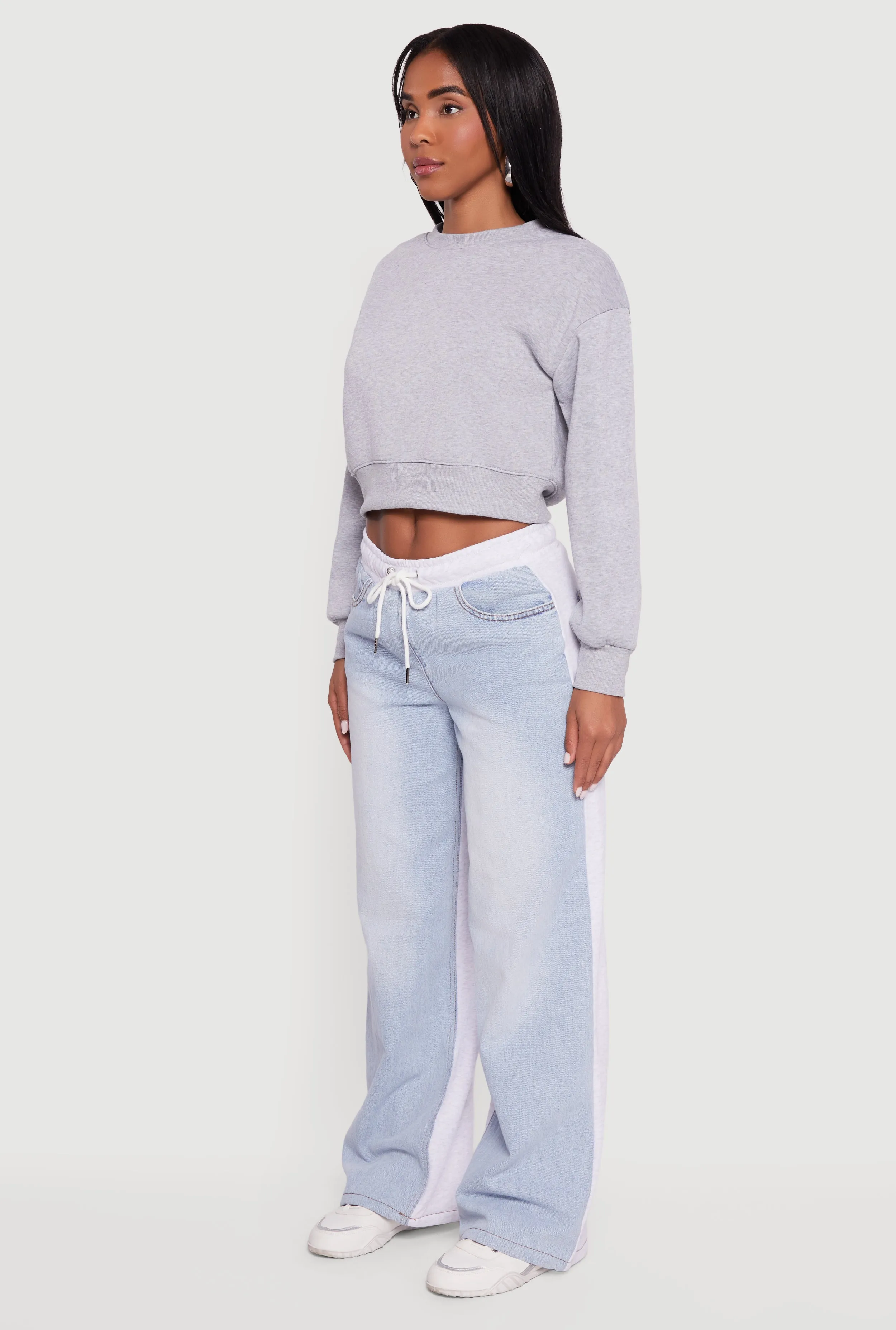 Crew Neck Cropped Pullover Sweatshirt sold by Rainbow product image thumbnail 5