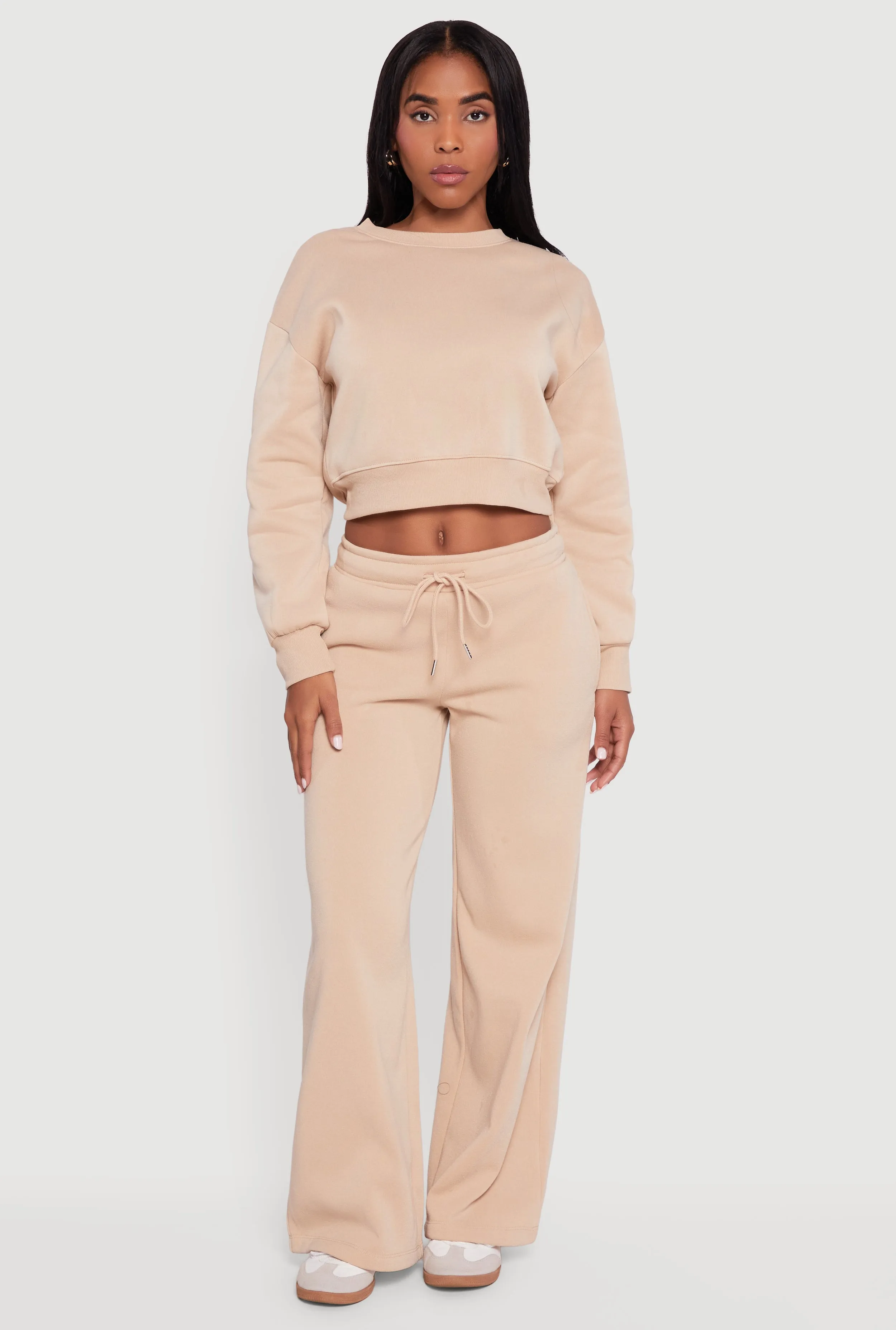 Crew Neck Cropped Pullover Sweatshirt sold by Rainbow