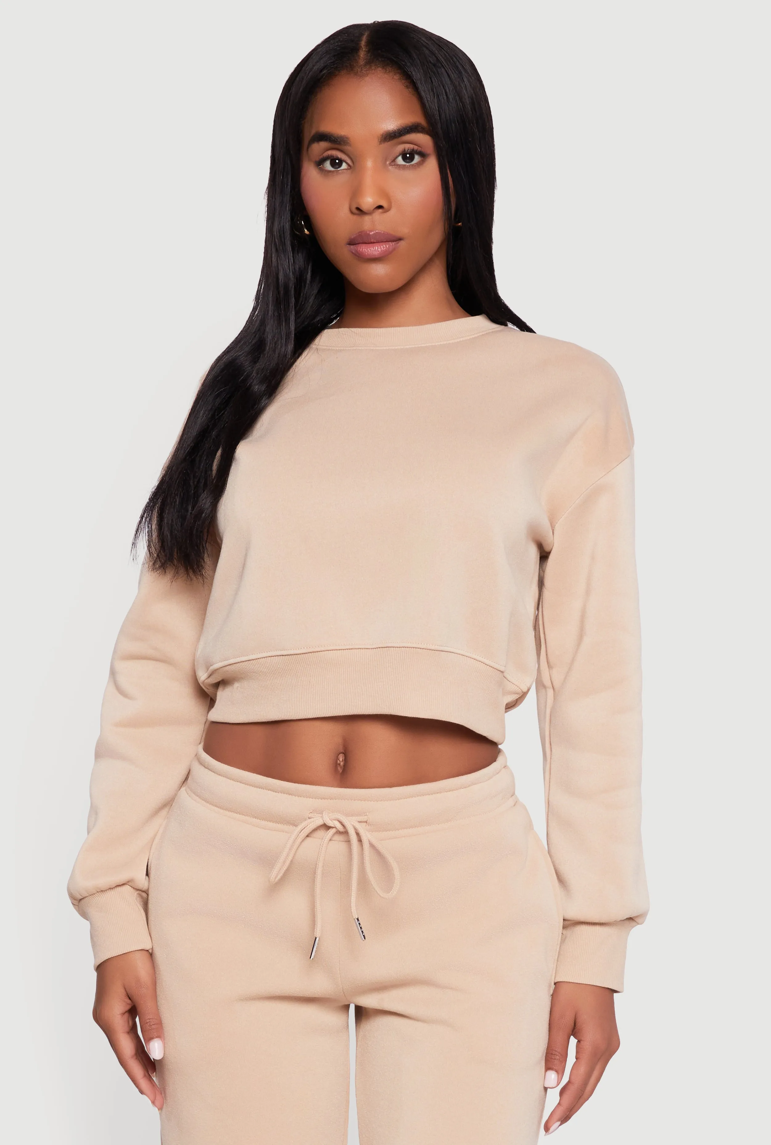 Crew Neck Cropped Pullover Sweatshirt sold by Rainbow product image thumbnail 2