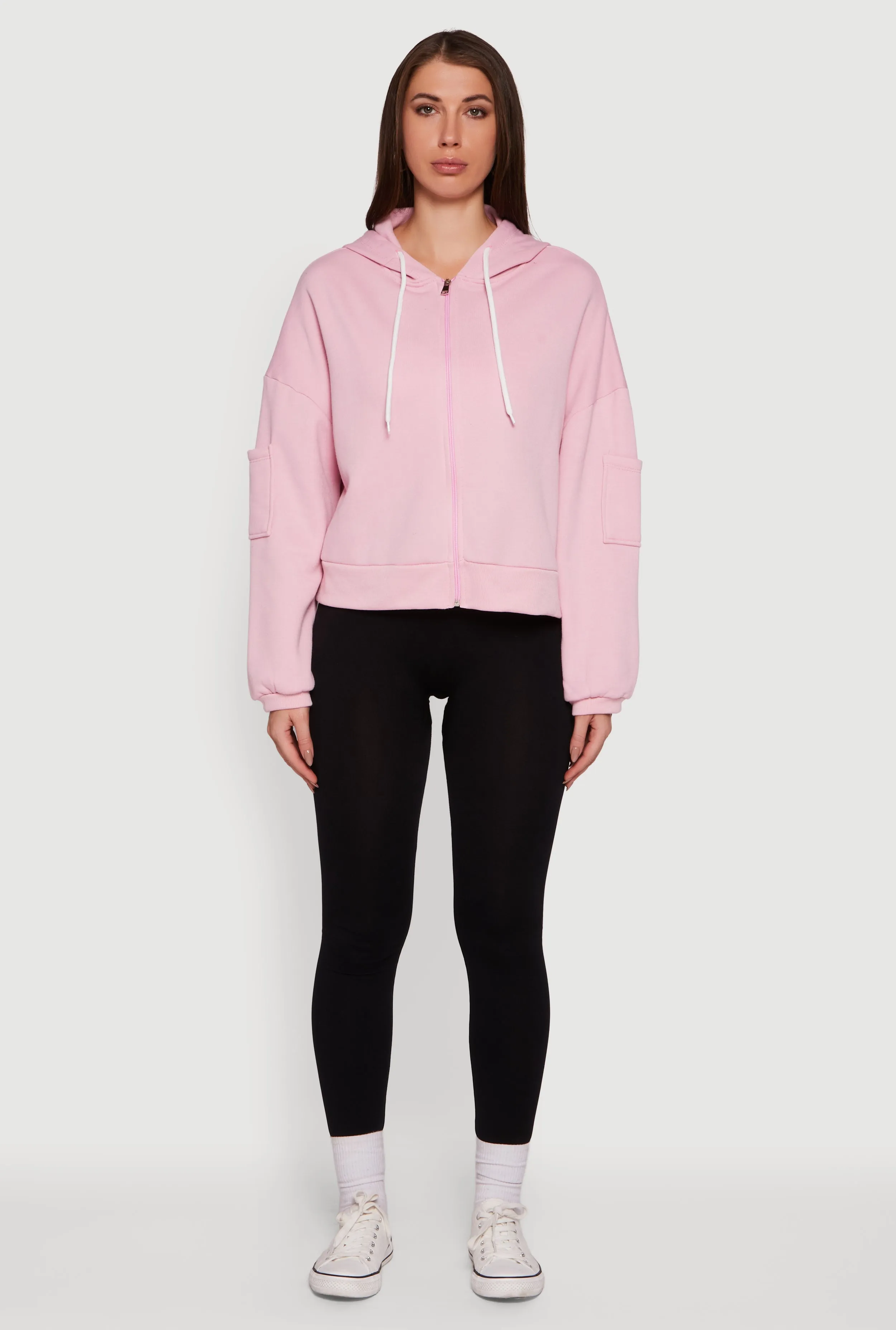 Drop Shoulder Zip Front Hooded Sweatshirt sold by Rainbow product image thumbnail 3