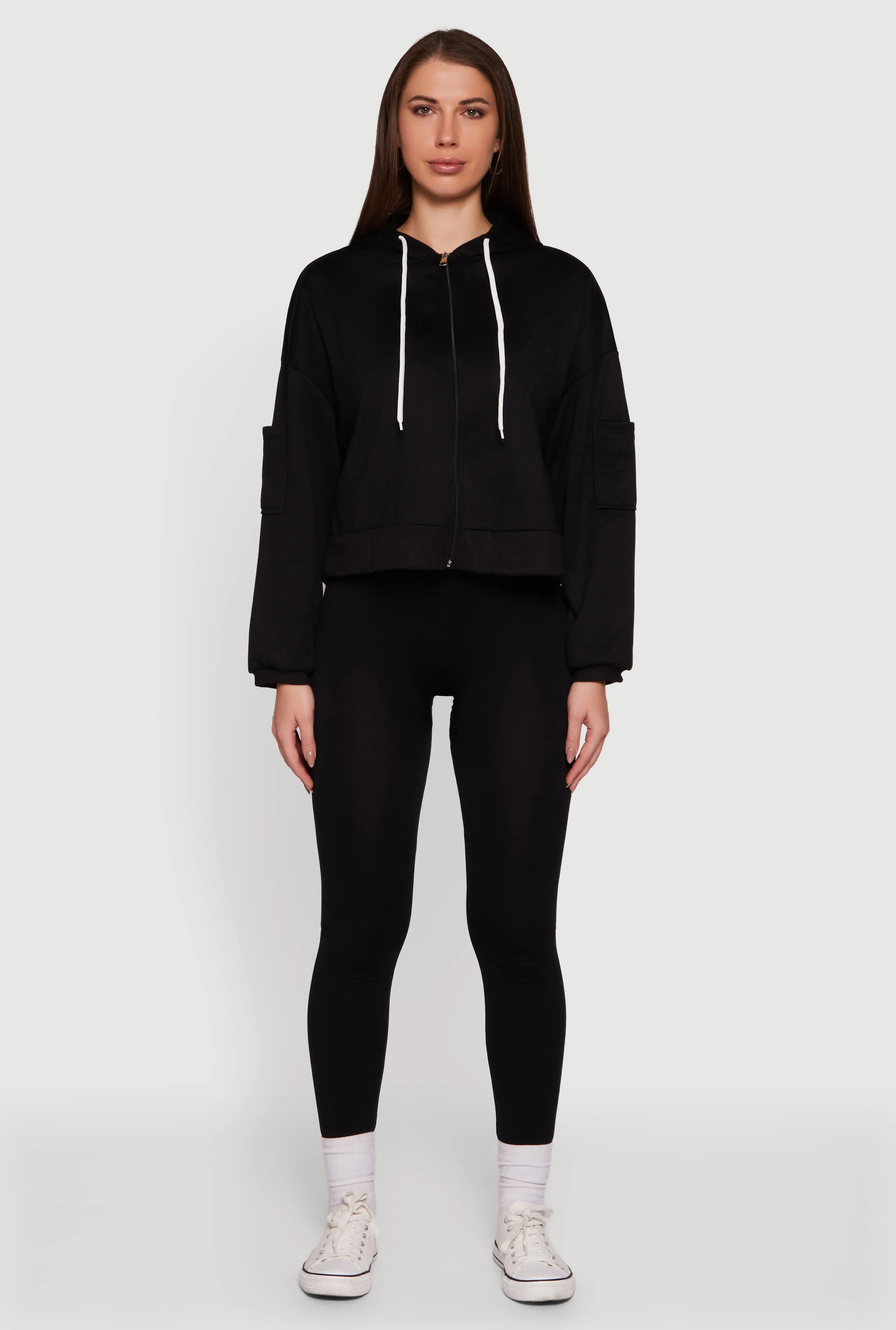 Drop Shoulder Zip Front Hooded Sweatshirt sold by Rainbow product image thumbnail 3