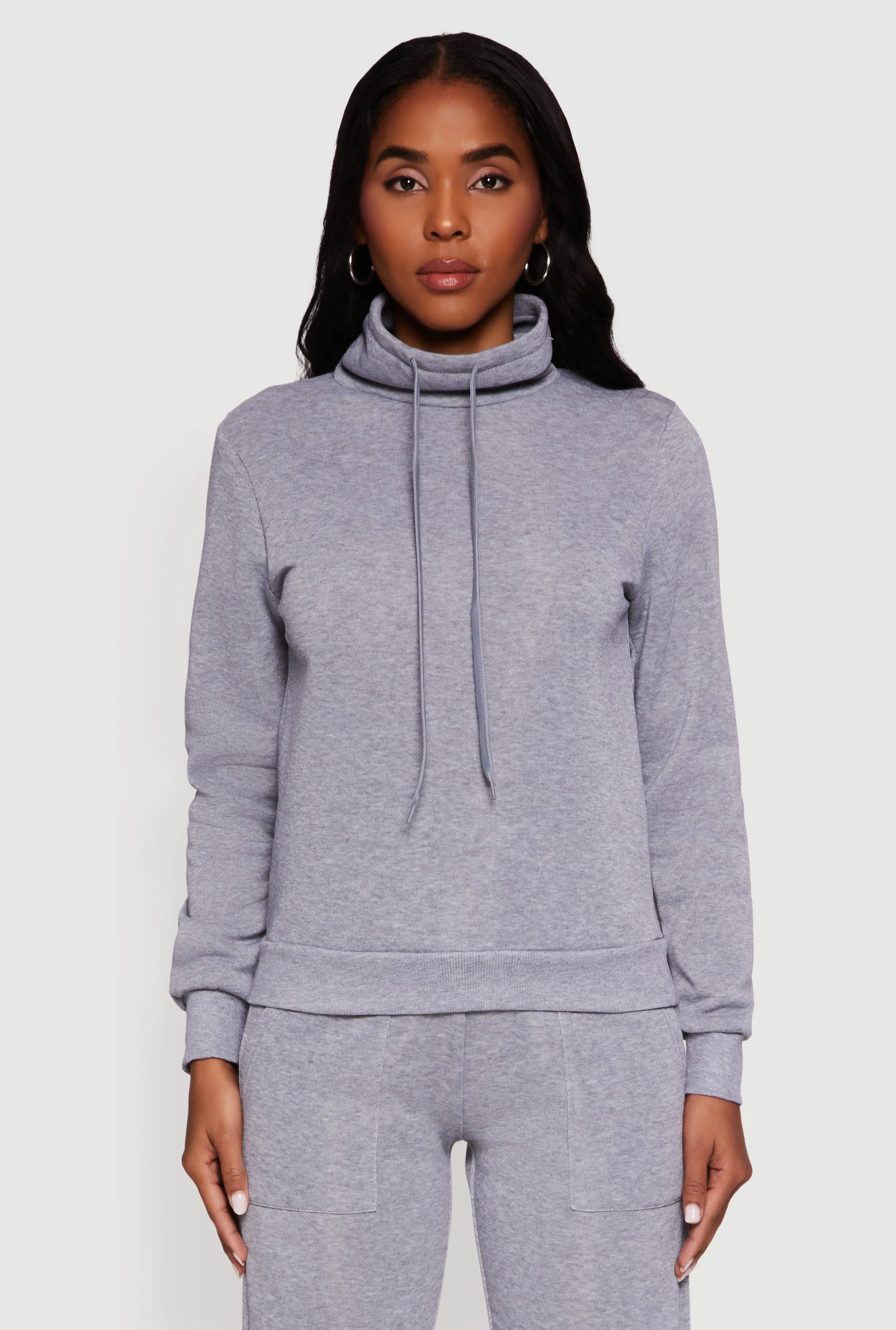 Drawstring Funnel Neck Pullover Sweatshirt sold by Rainbow product image thumbnail 4