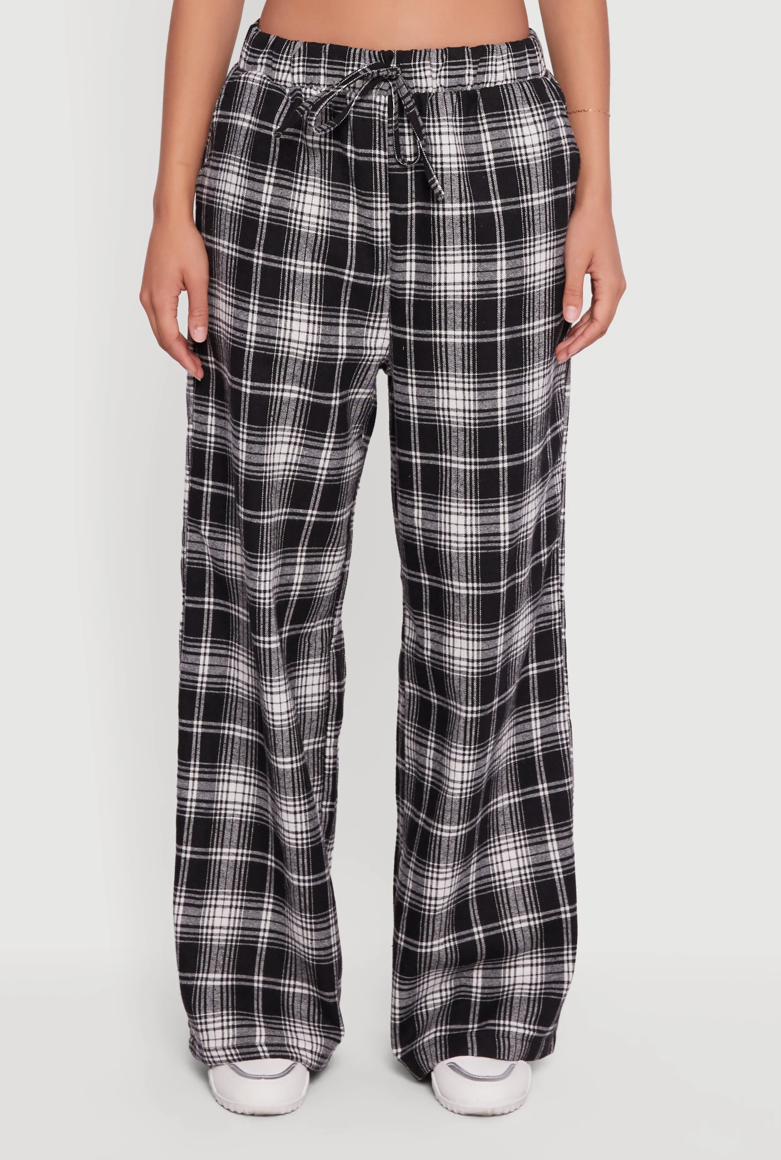 Plaid Mid Rise Wide Leg Lounge Pants sold by Rainbow product image thumbnail 5