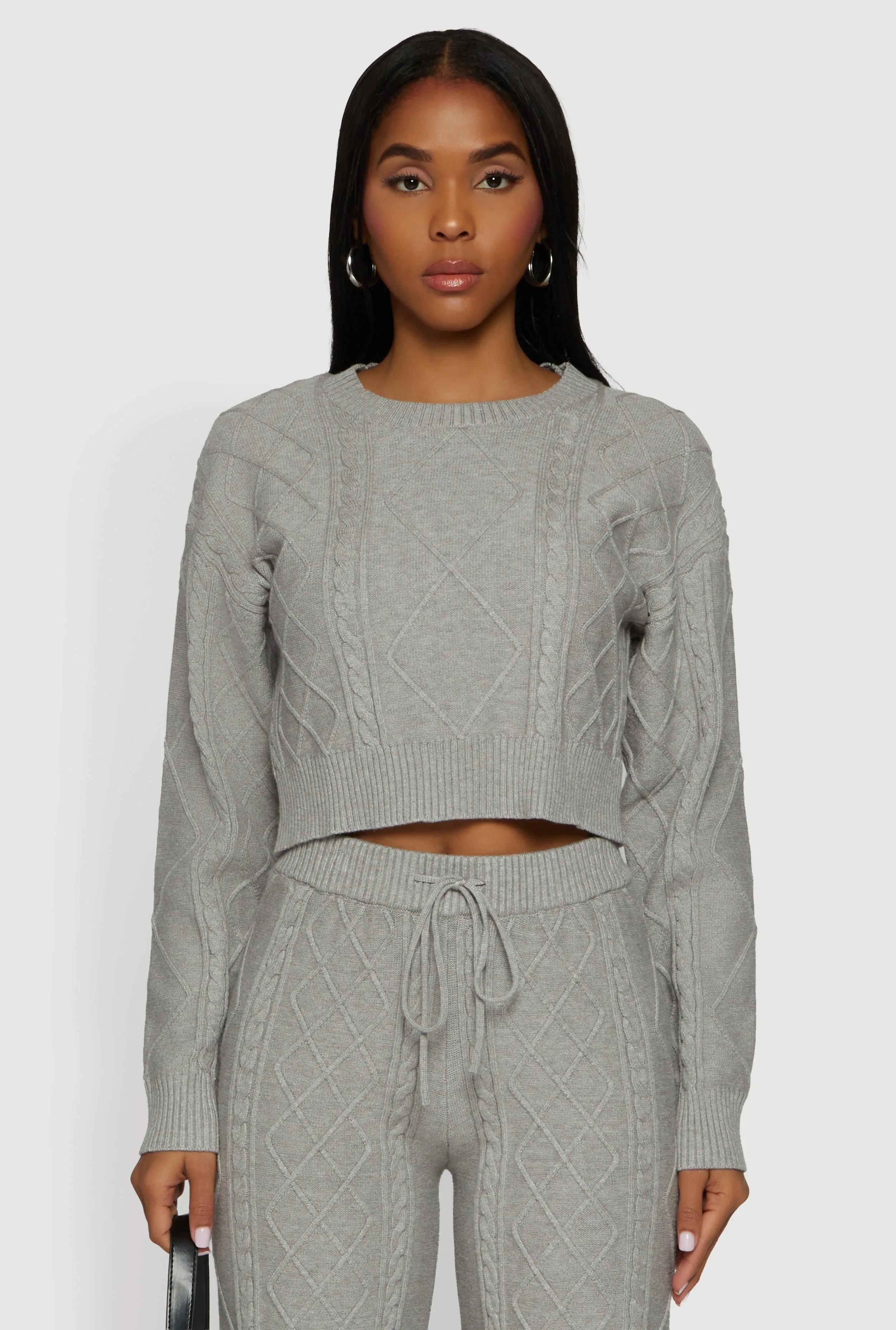 Cable Knit Cropped Pullover Sweater sold by Rainbow product image thumbnail 4