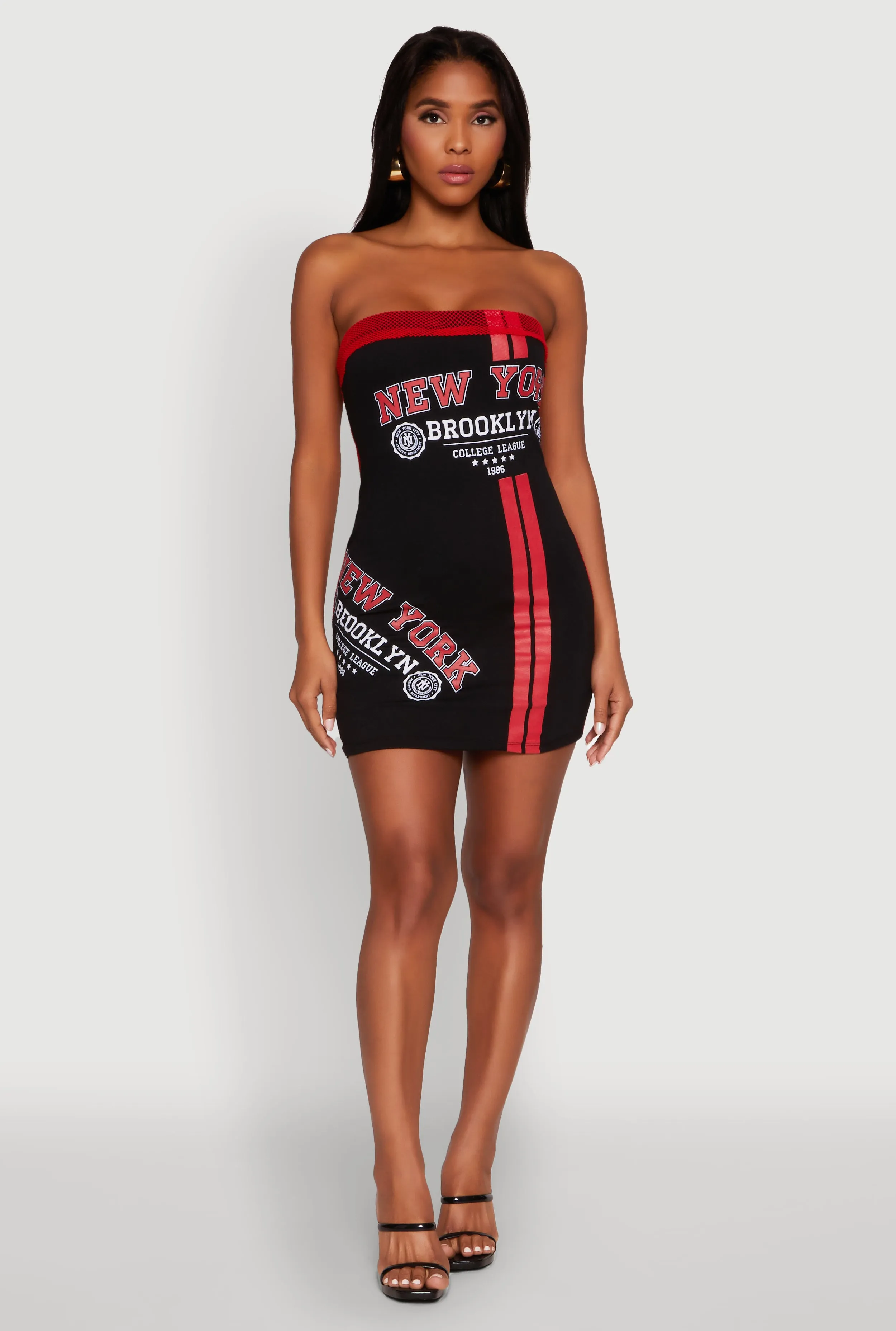 NYC Brooklyn College 1986 Fishnet Tube Dress sold by Rainbow