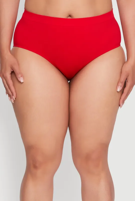 Plus Size Seamless Comfortable Solid Bikini Panty sold by Rainbow