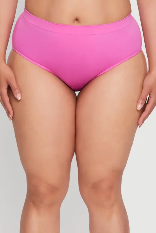 Plus Size Seamless Comfortable Solid Bikini Panty sold by Rainbow