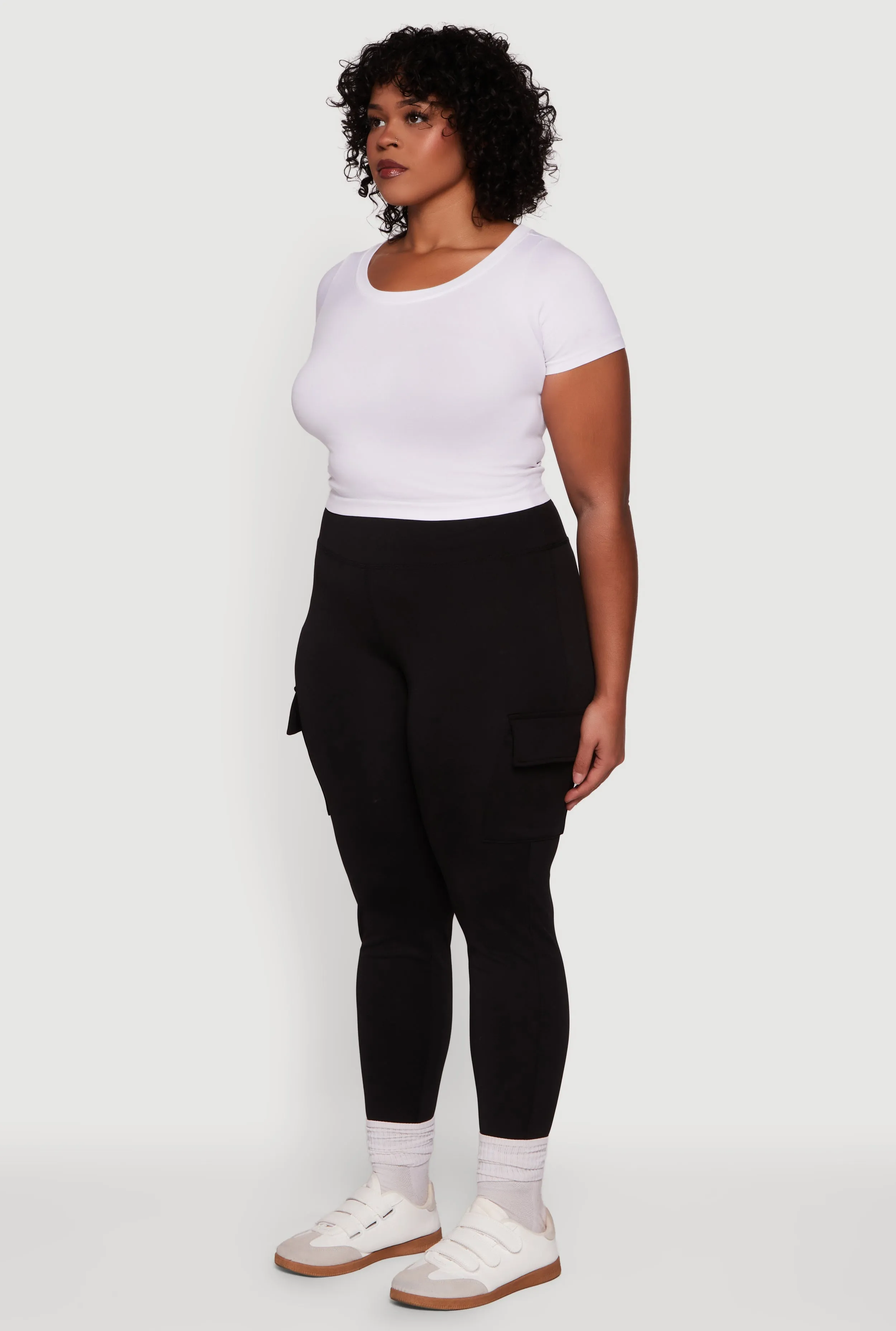 Plus Size High Waisted Cargo Pocket Leggings sold by Rainbow product image thumbnail 3
