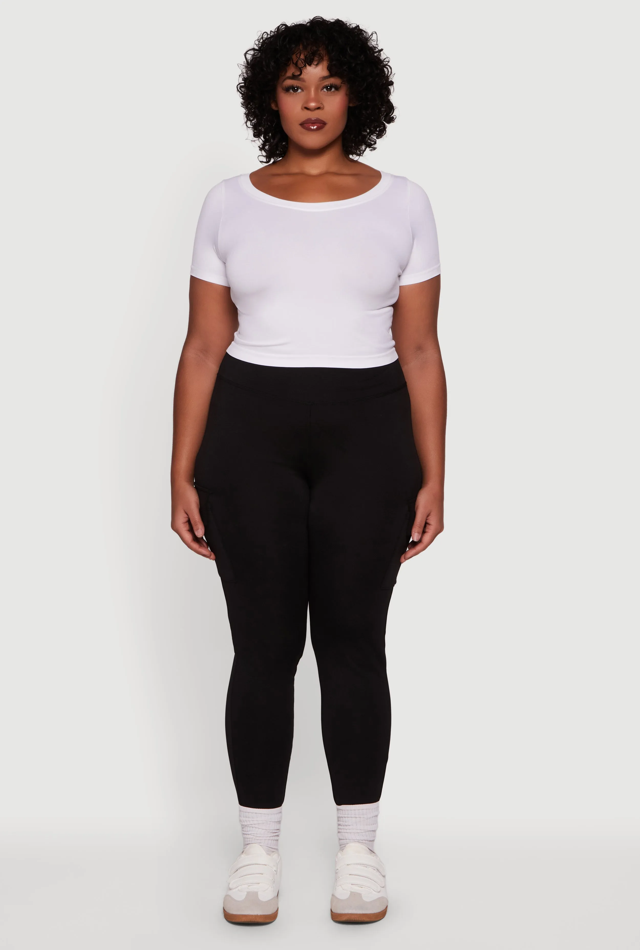Plus Size High Waisted Cargo Pocket Leggings sold by Rainbow product image thumbnail 2