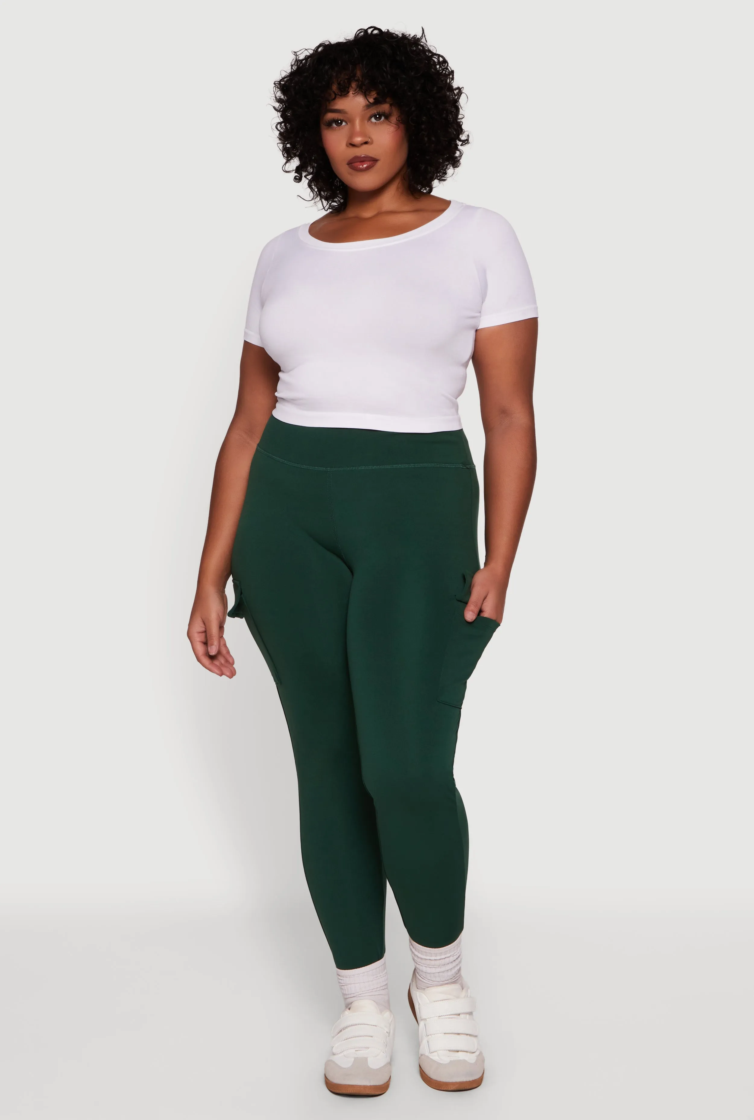 Plus Size High Waisted Cargo Pocket Leggings sold by Rainbow product image thumbnail 2