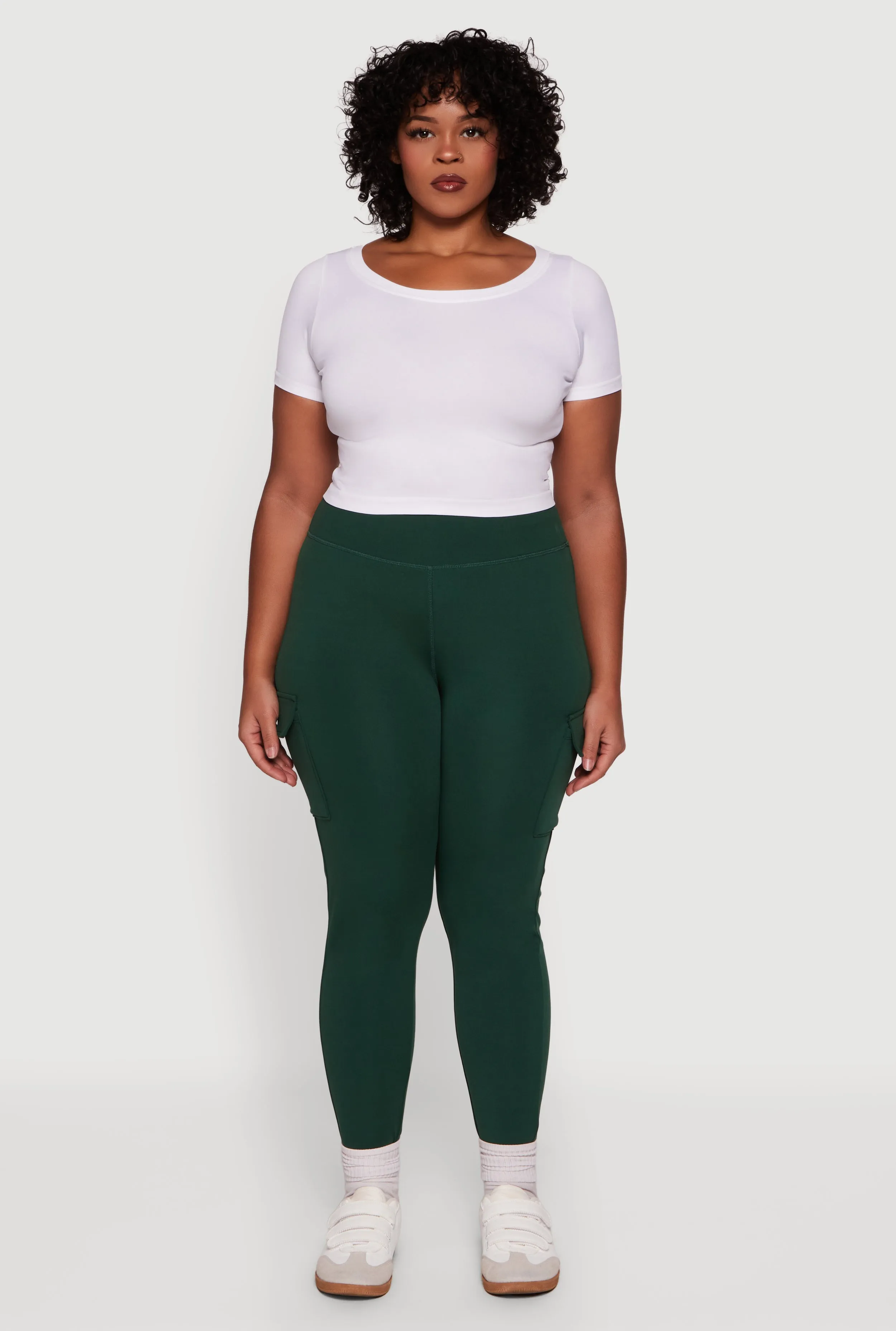 Plus Size High Waisted Cargo Pocket Leggings sold by Rainbow