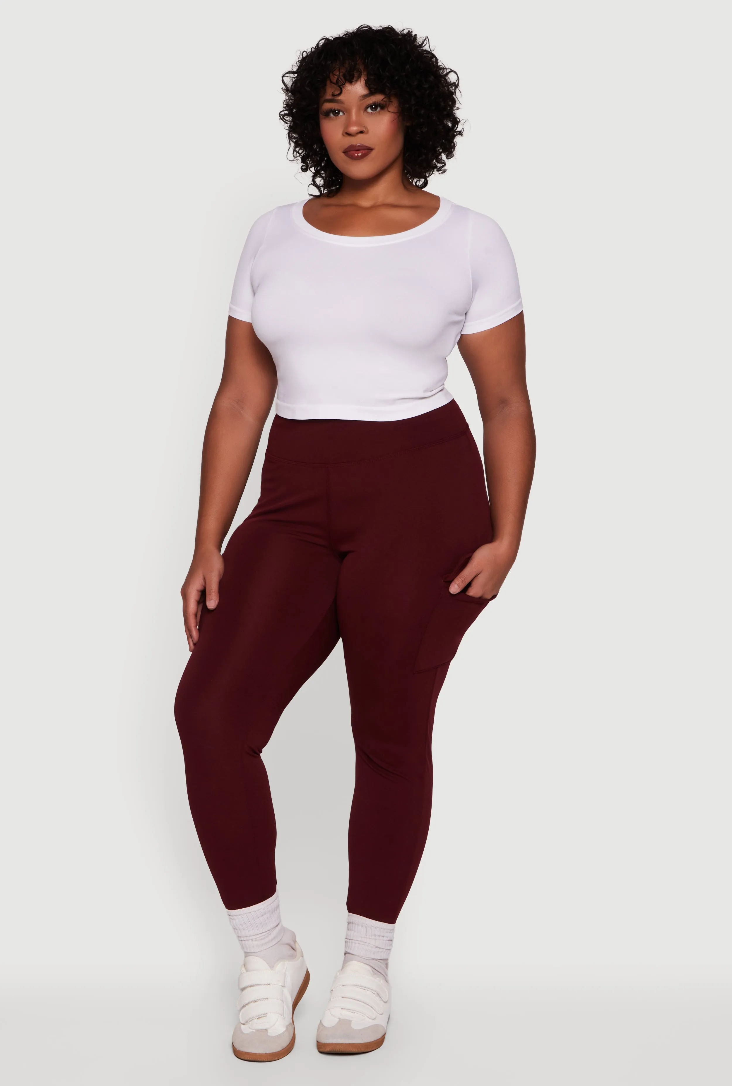 Plus Size High Waisted Cargo Pocket Leggings sold by Rainbow product image thumbnail 2