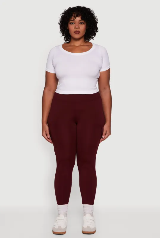 Plus Size High Waisted Cargo Pocket Leggings sold by Rainbow