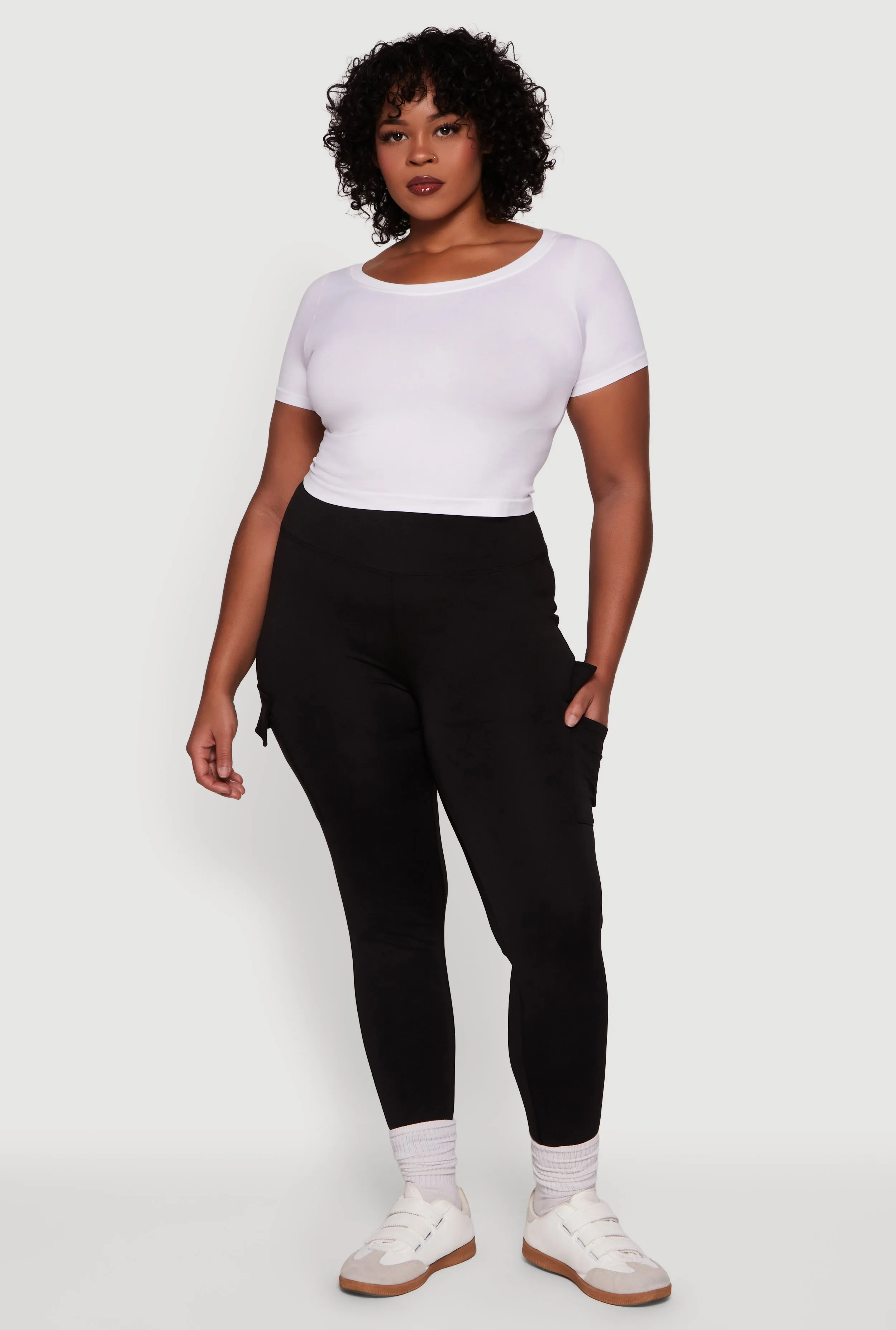 Plus Size High Waisted Cargo Pocket Leggings sold by Rainbow product image thumbnail 3