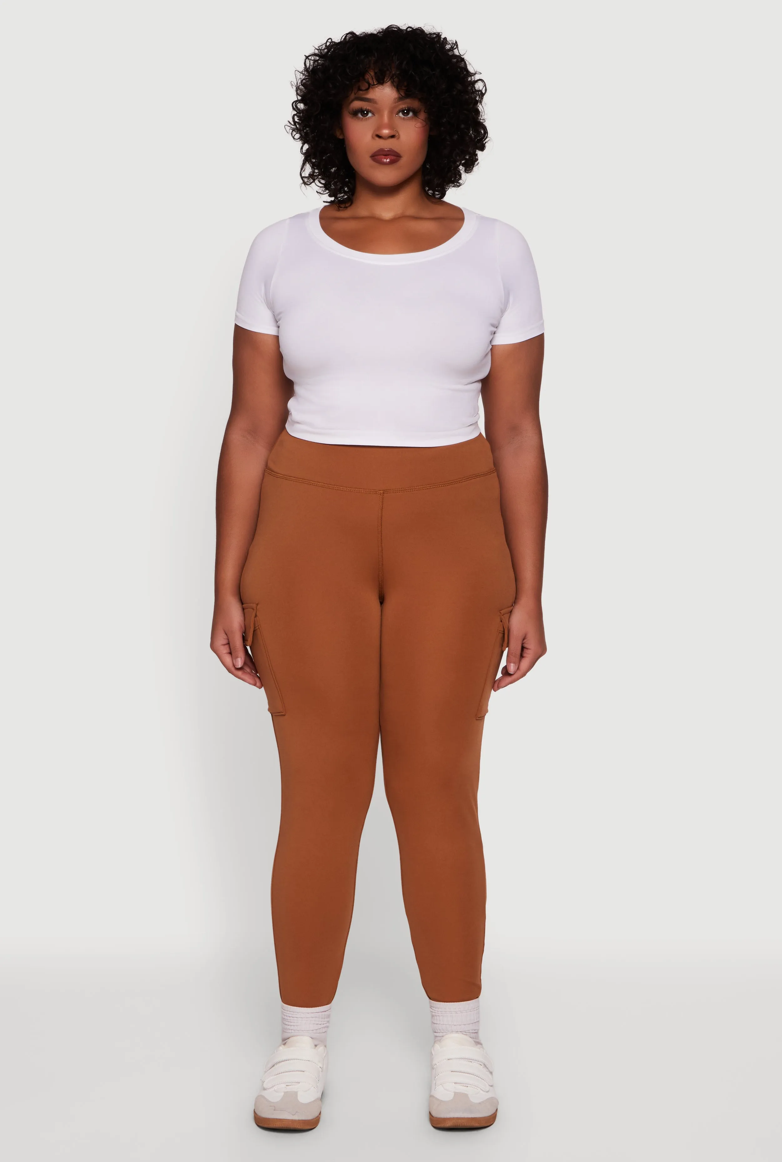 Plus Size High Waisted Cargo Pocket Leggings sold by Rainbow product image thumbnail 2