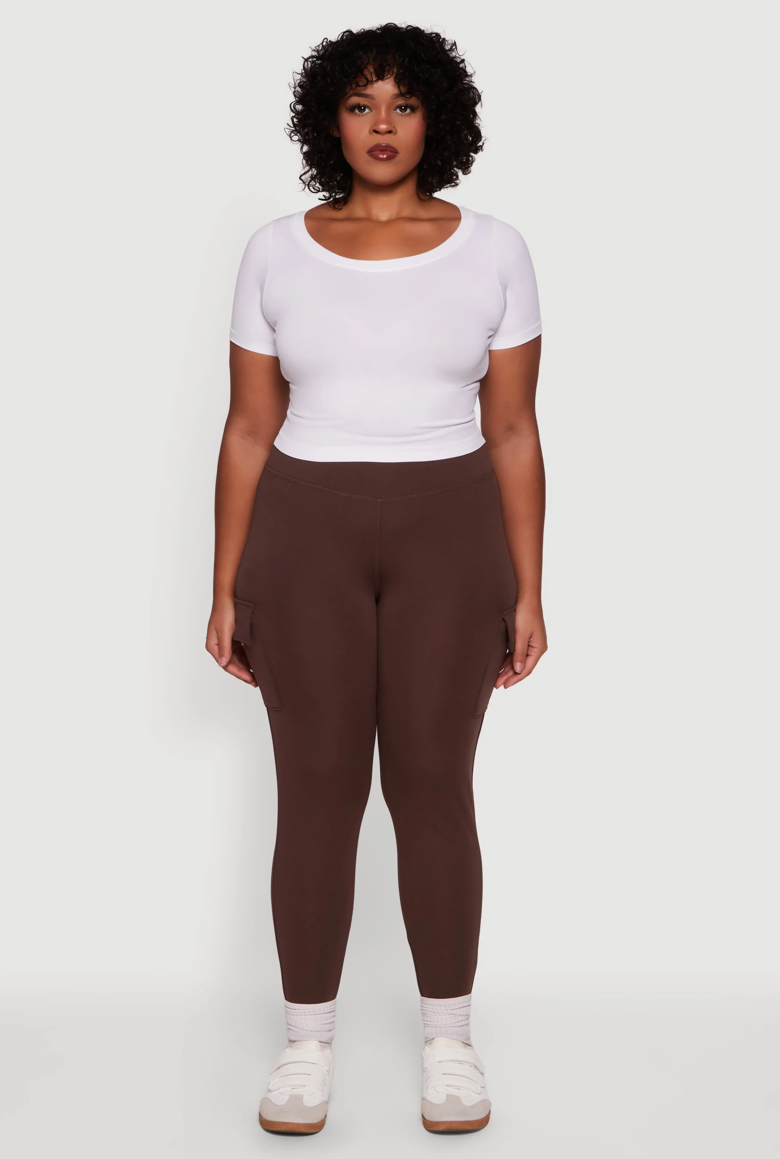 Plus Size High Waisted Cargo Pocket Leggings sold by Rainbow product image thumbnail 2