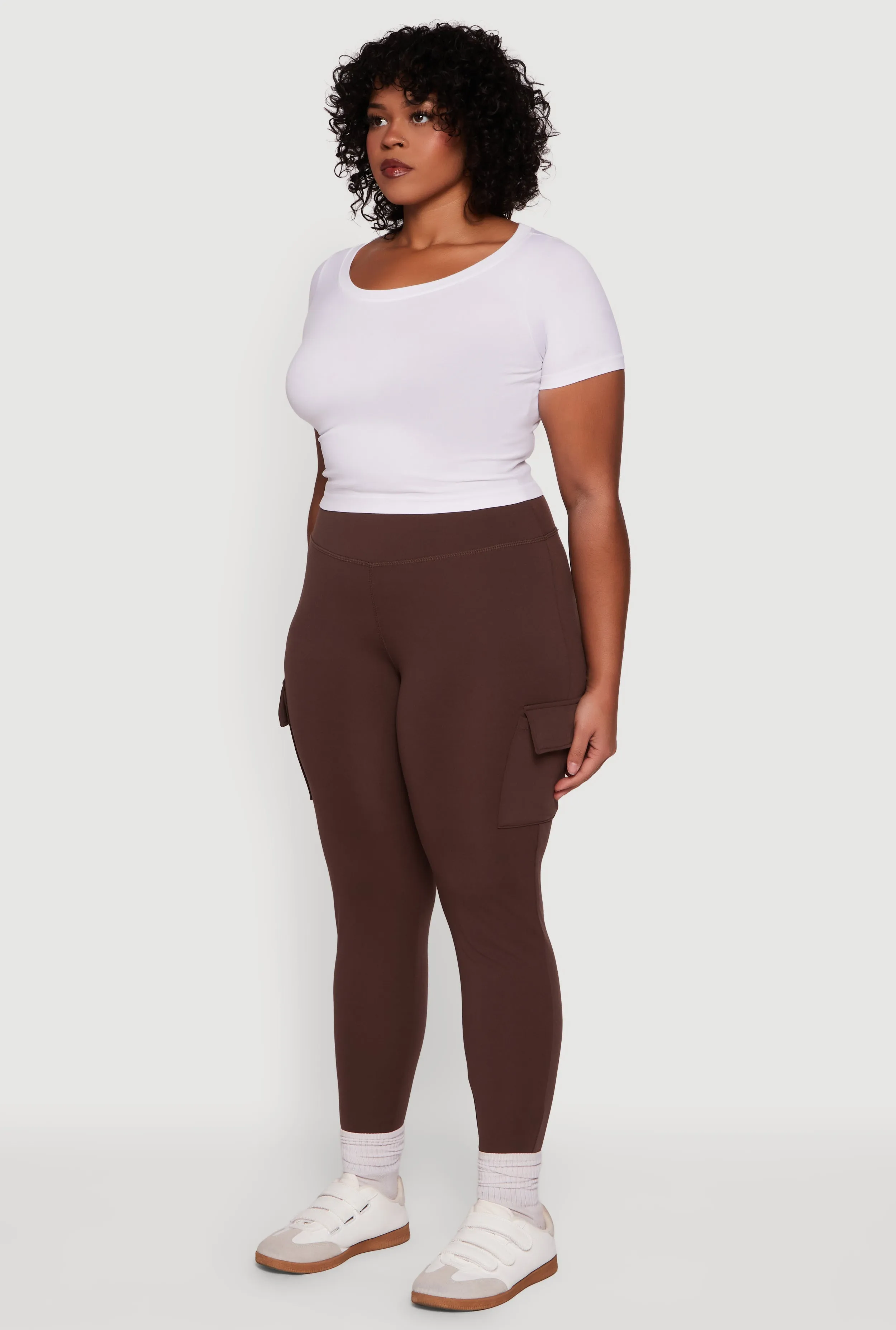 Plus Size High Waisted Cargo Pocket Leggings sold by Rainbow product image thumbnail 3