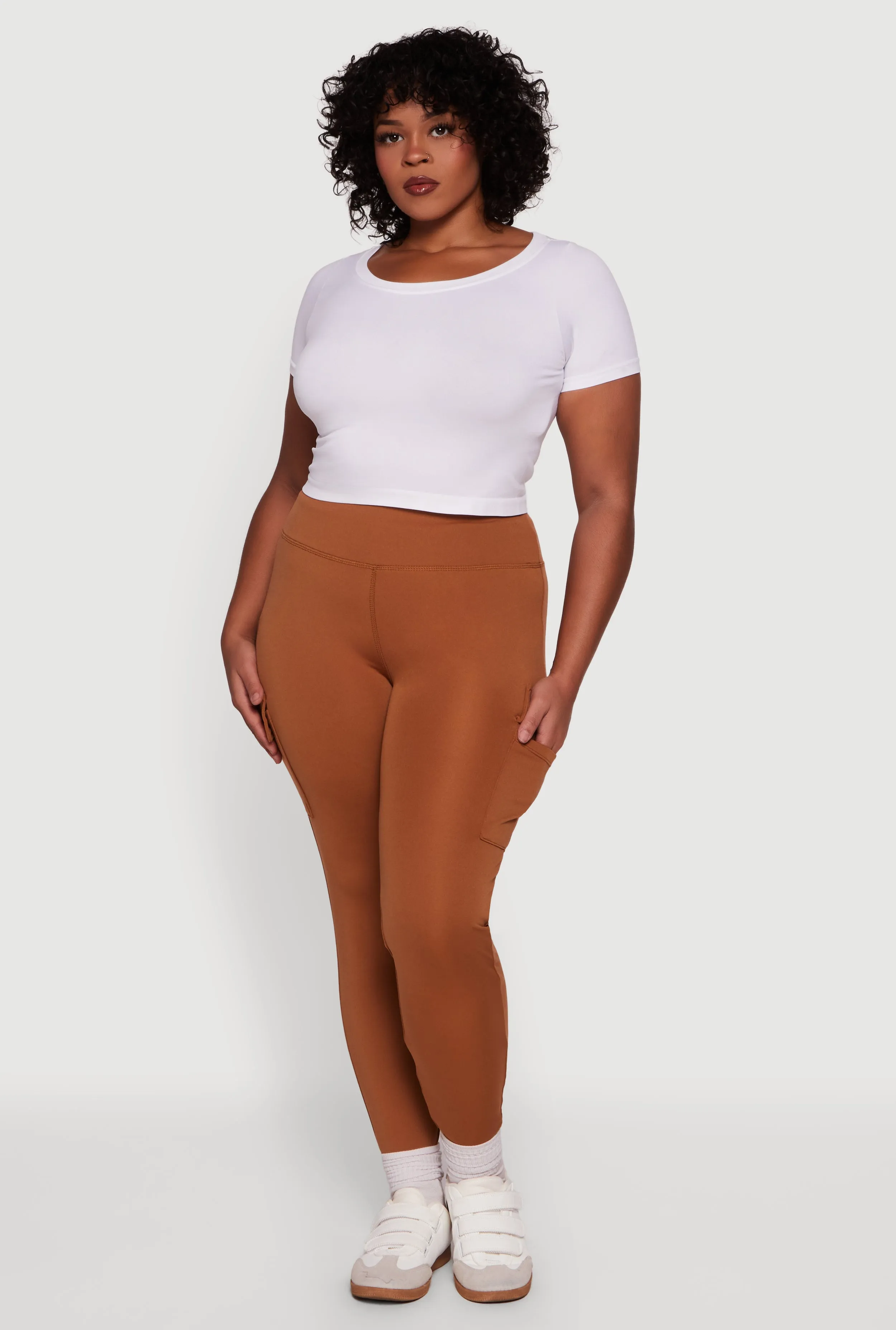 Plus Size High Waisted Cargo Pocket Leggings sold by Rainbow product image thumbnail 2