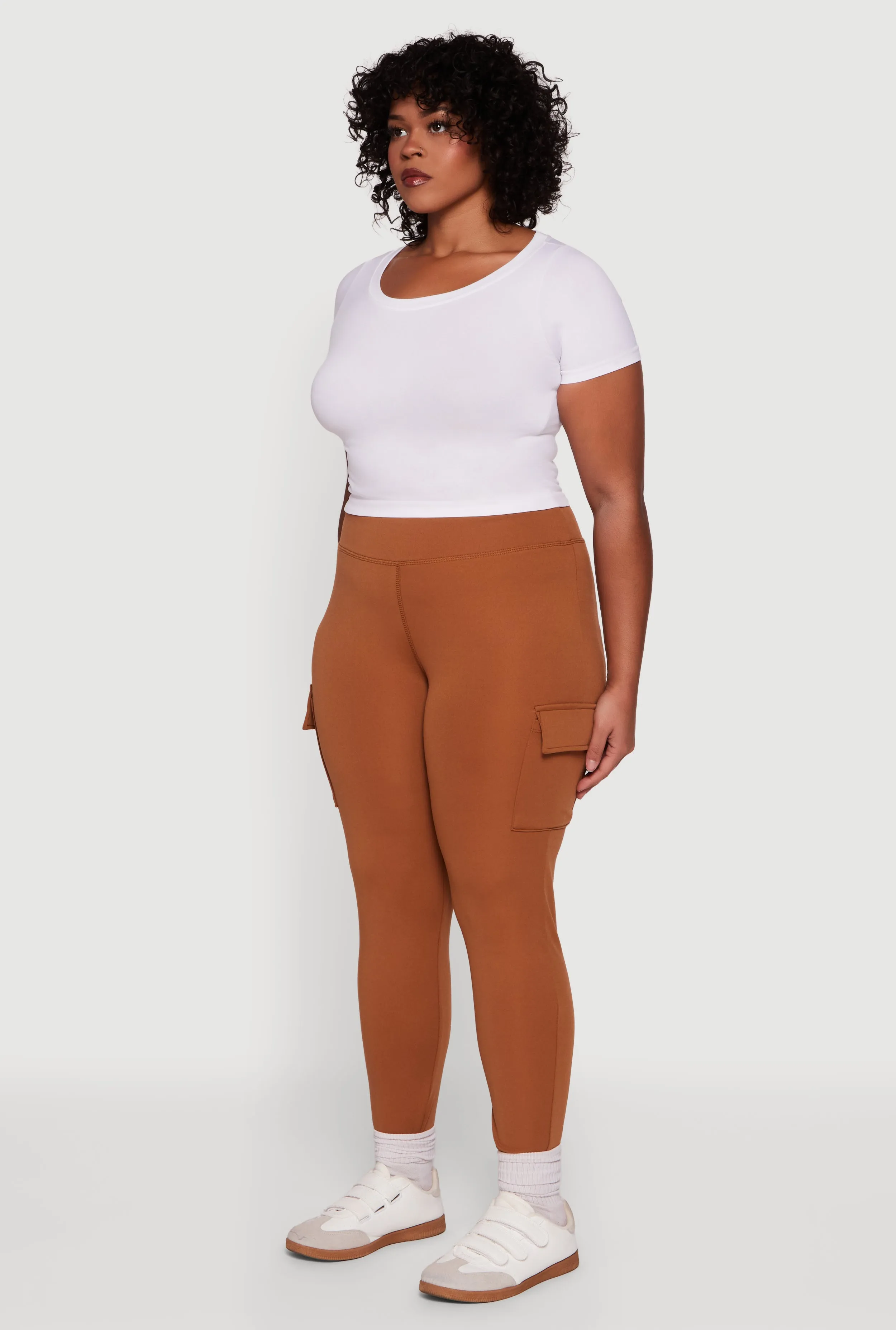 Plus Size High Waisted Cargo Pocket Leggings sold by Rainbow product image thumbnail 3