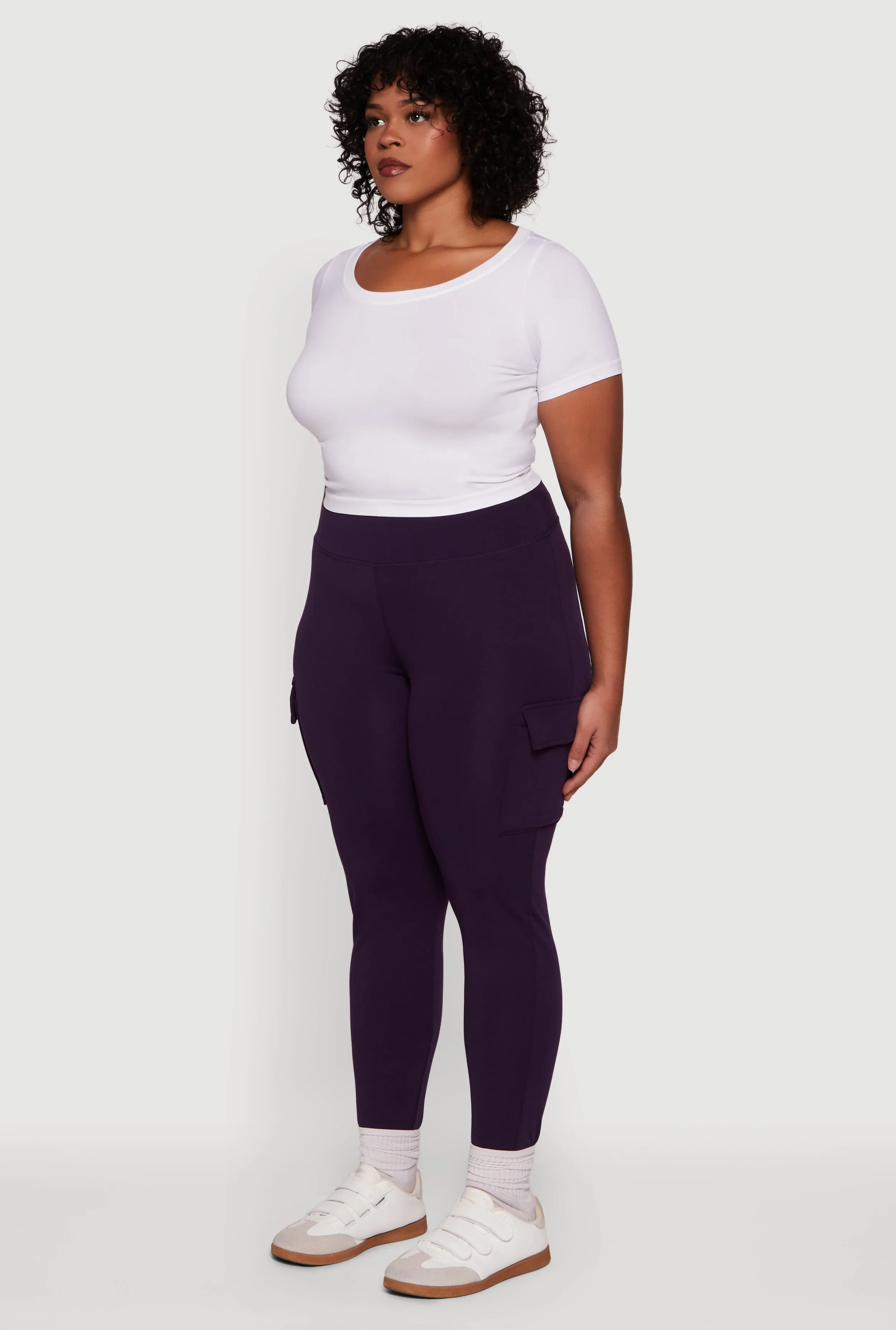 Plus Size High Waisted Cargo Pocket Leggings sold by Rainbow product image thumbnail 3