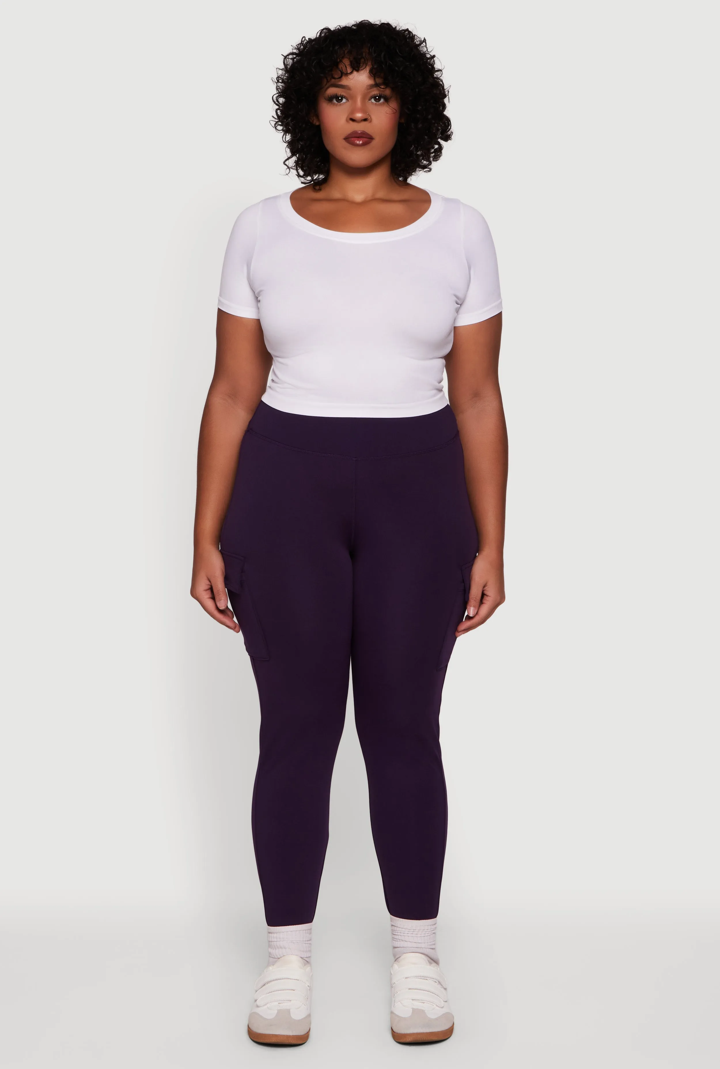 Plus Size High Waisted Cargo Pocket Leggings sold by Rainbow product image thumbnail 2