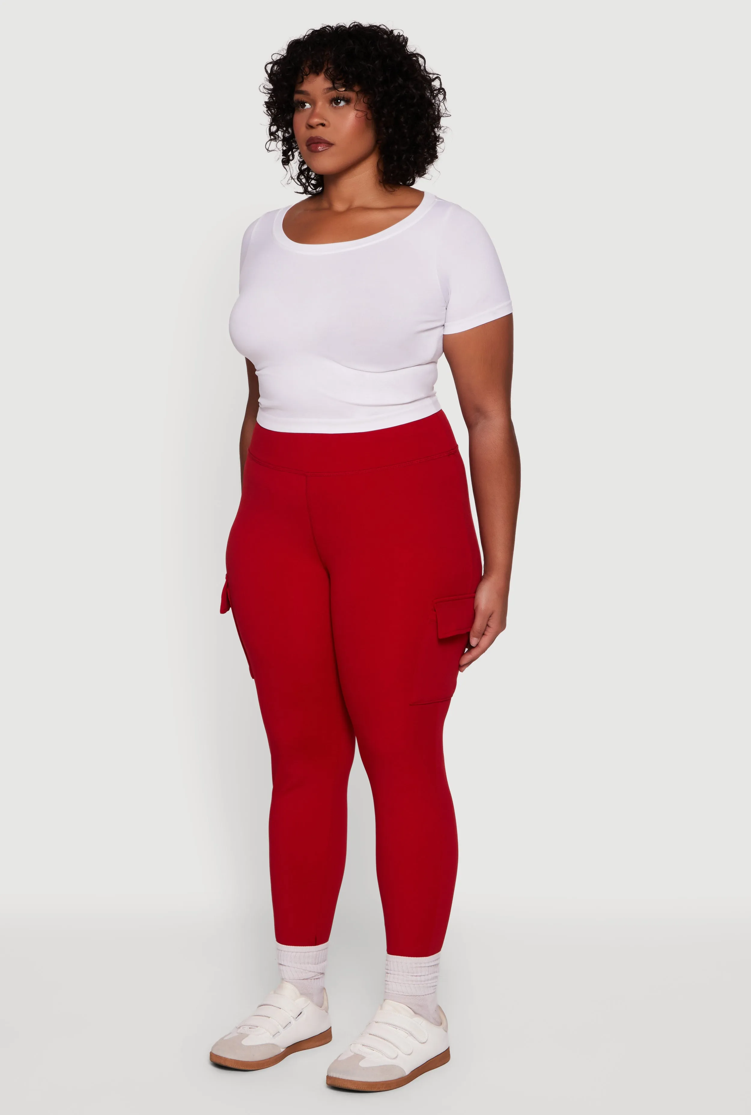Plus Size High Waisted Cargo Pocket Leggings sold by Rainbow product image thumbnail 3