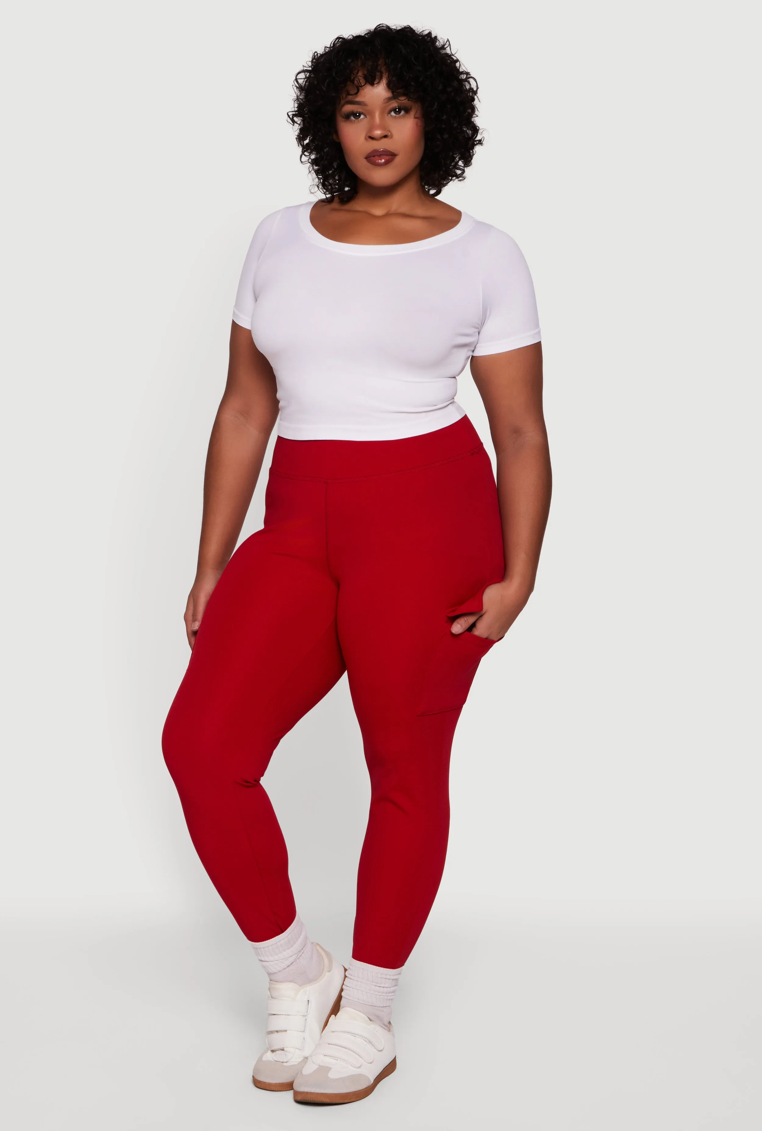 Plus Size High Waisted Cargo Pocket Leggings sold by Rainbow