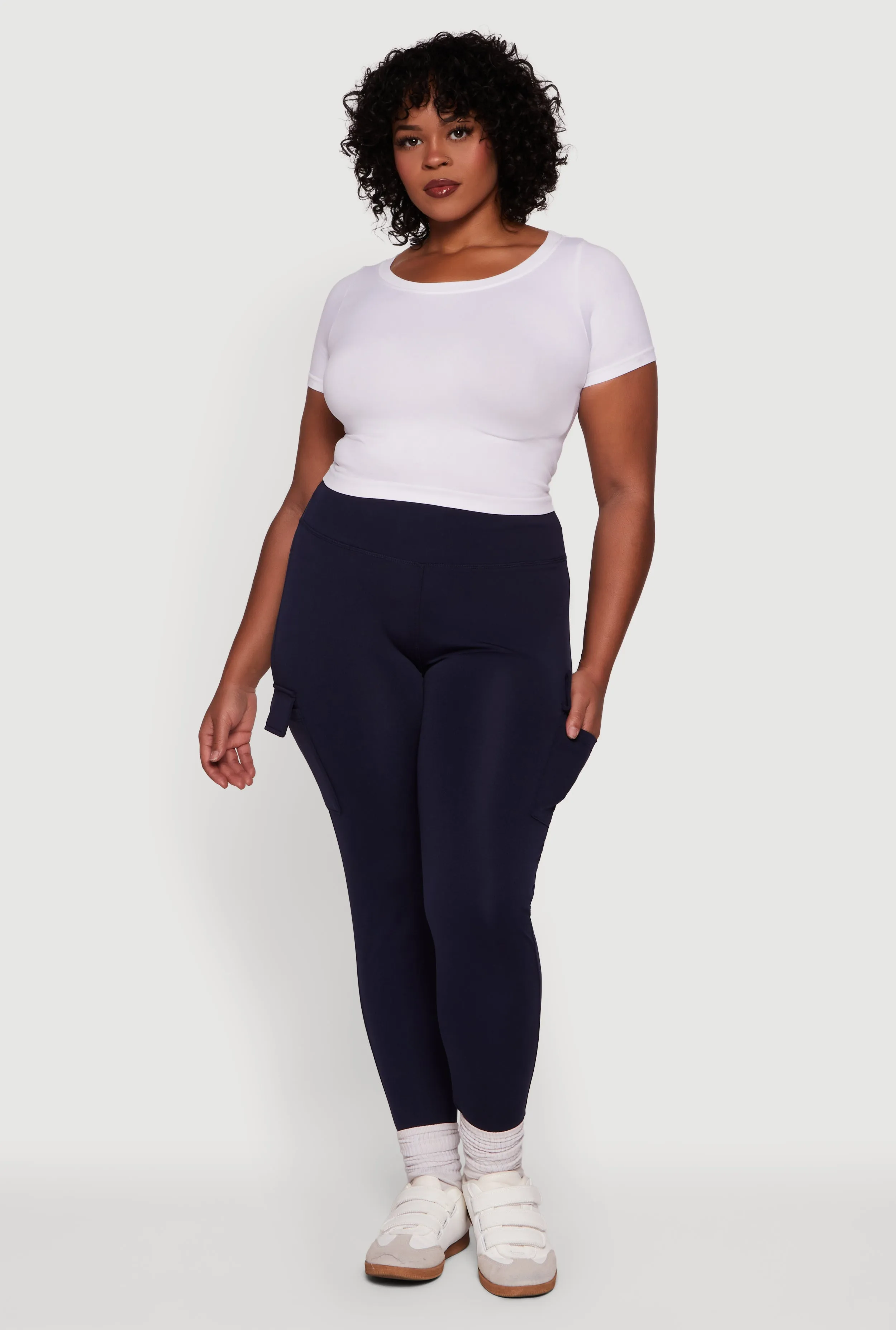 Plus Size High Waisted Cargo Pocket Leggings sold by Rainbow product image thumbnail 2