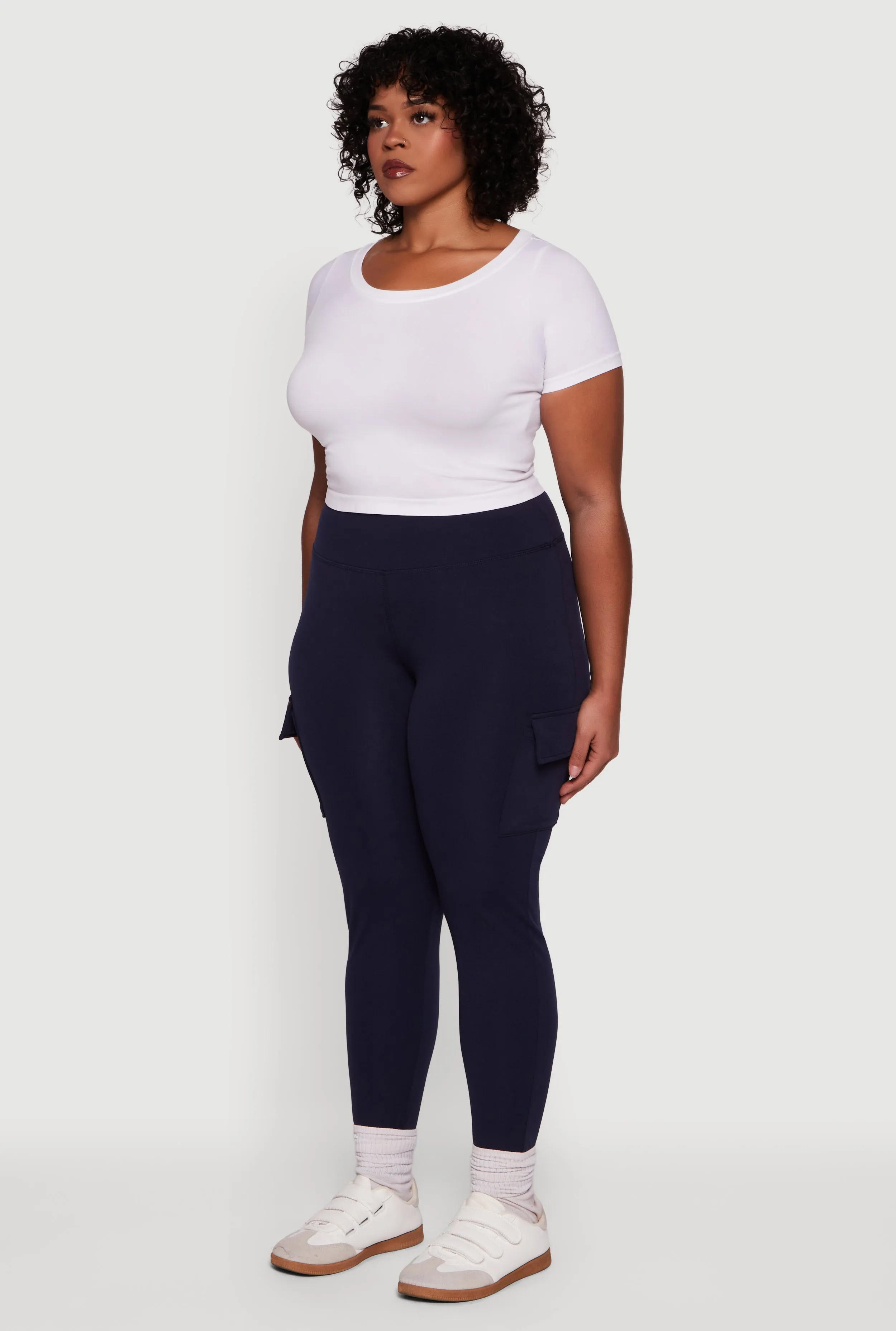 Plus Size High Waisted Cargo Pocket Leggings sold by Rainbow product image thumbnail 3