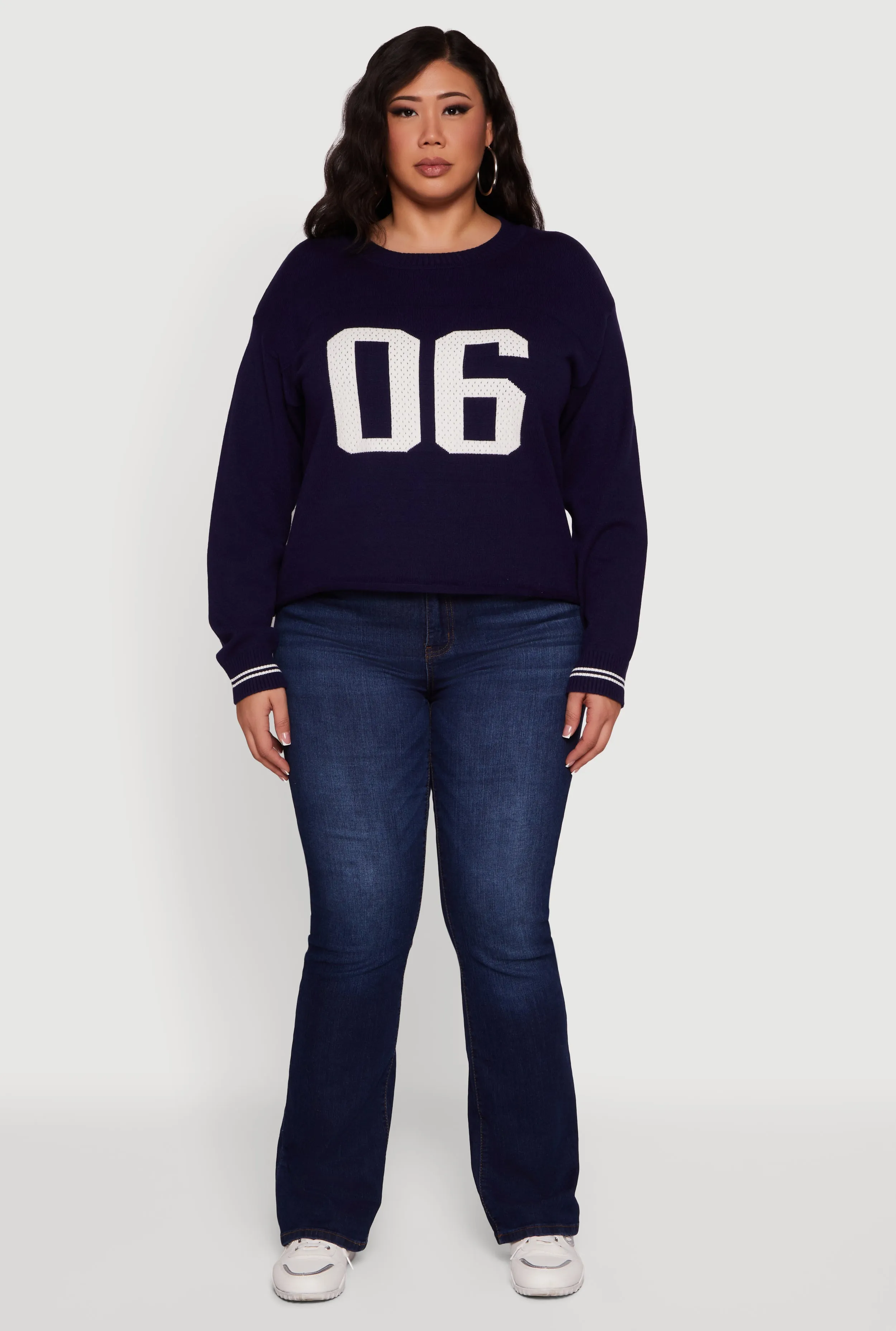 Plus Size Ribbed Knit 06 Graphic Print Sweater sold by Rainbow product image thumbnail 3