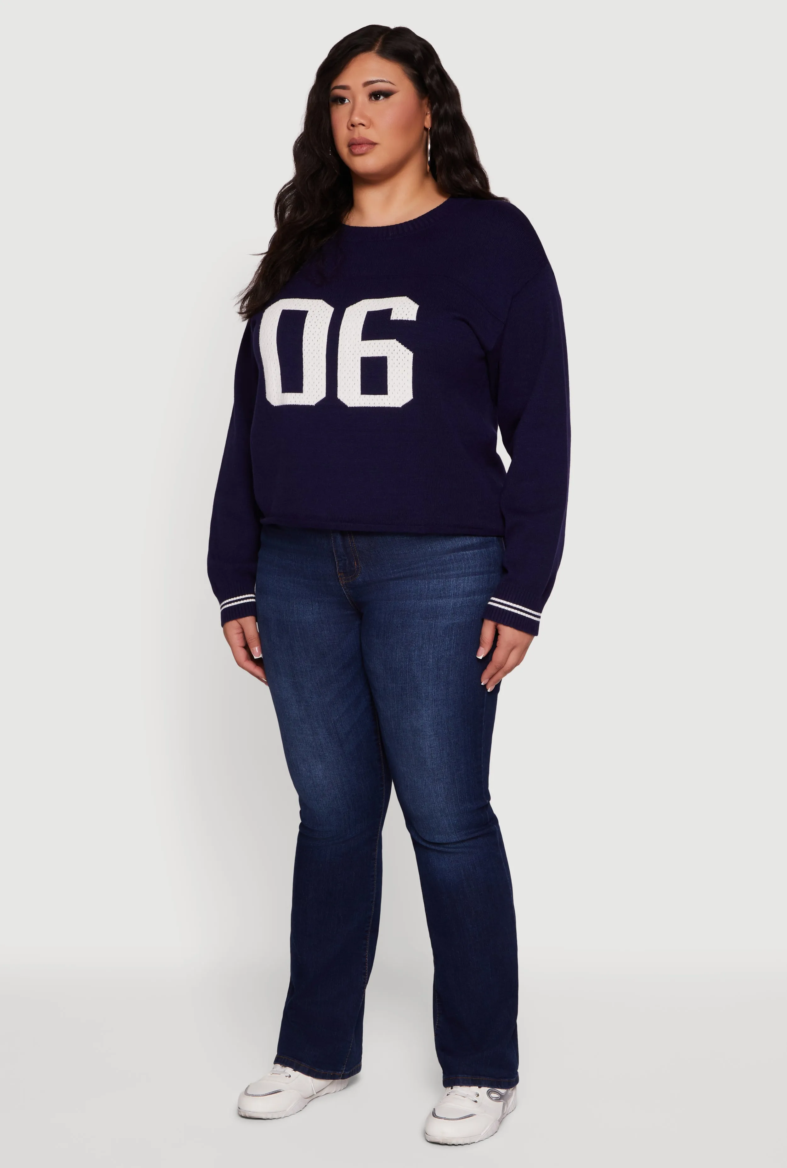 Plus Size Ribbed Knit 06 Graphic Print Sweater sold by Rainbow product image thumbnail 5