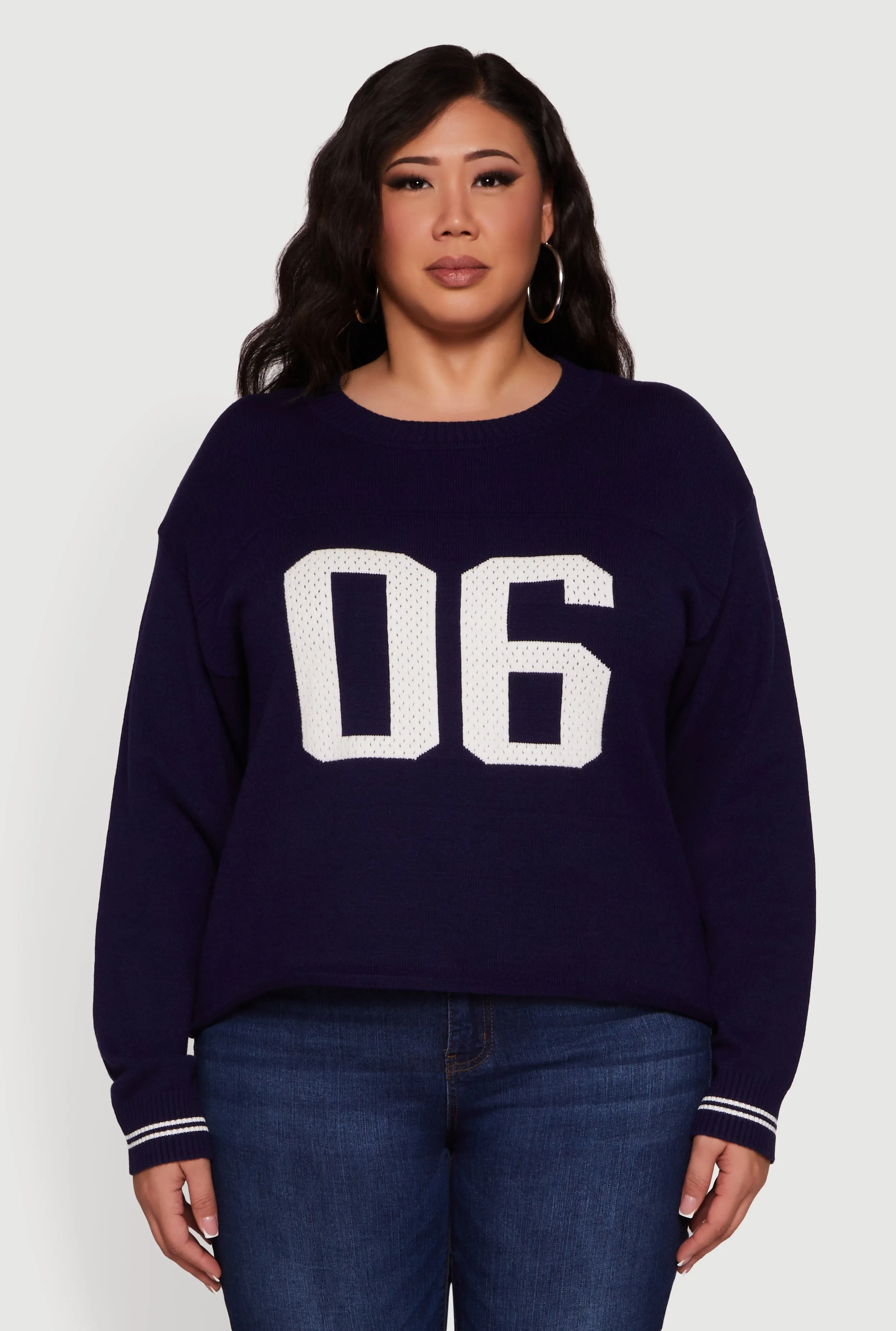 Plus Size Ribbed Knit 06 Graphic Print Sweater sold by Rainbow product image thumbnail 2