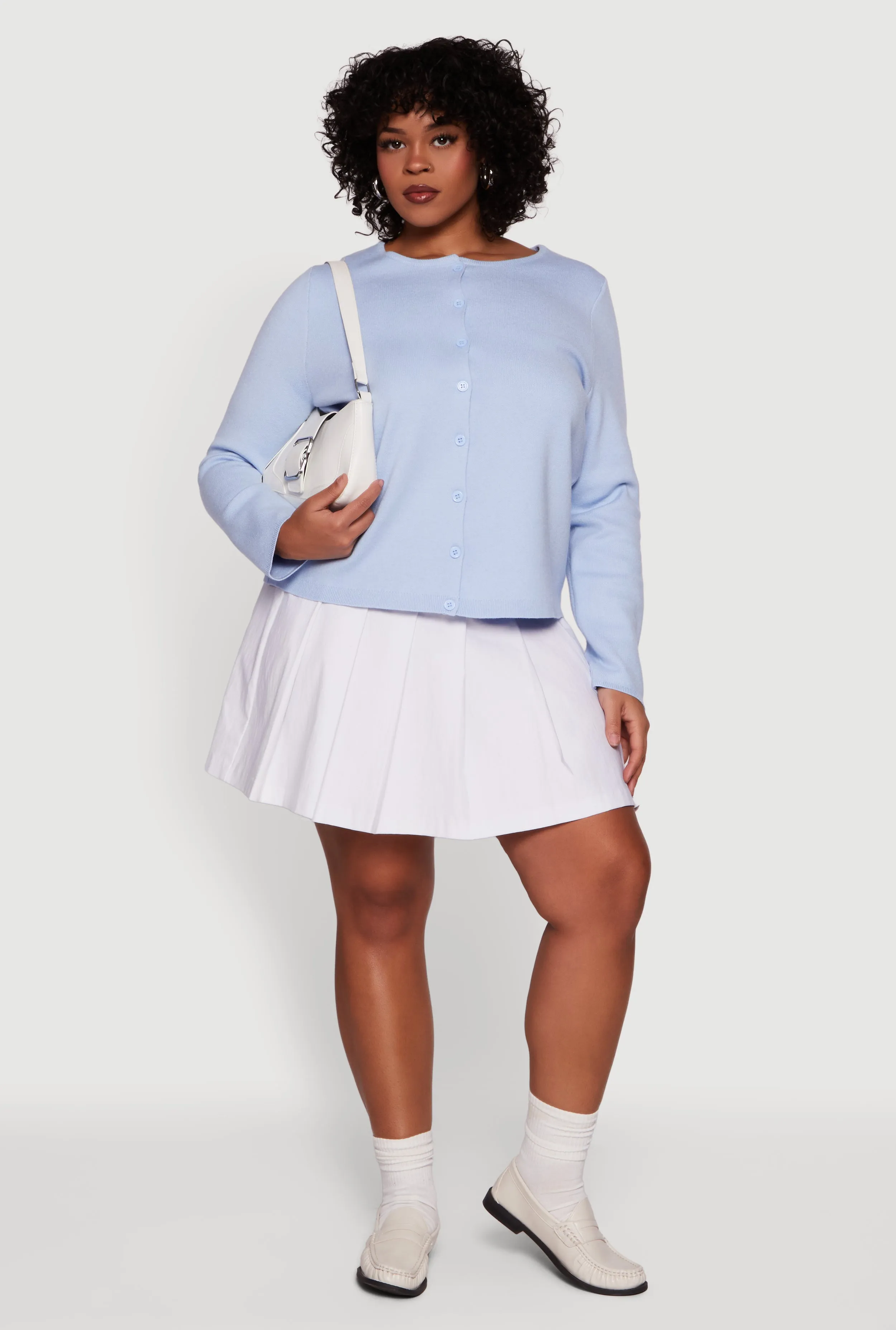 Plus Size Long Sleeve Button Front Cardigan sold by Rainbow product image thumbnail 3