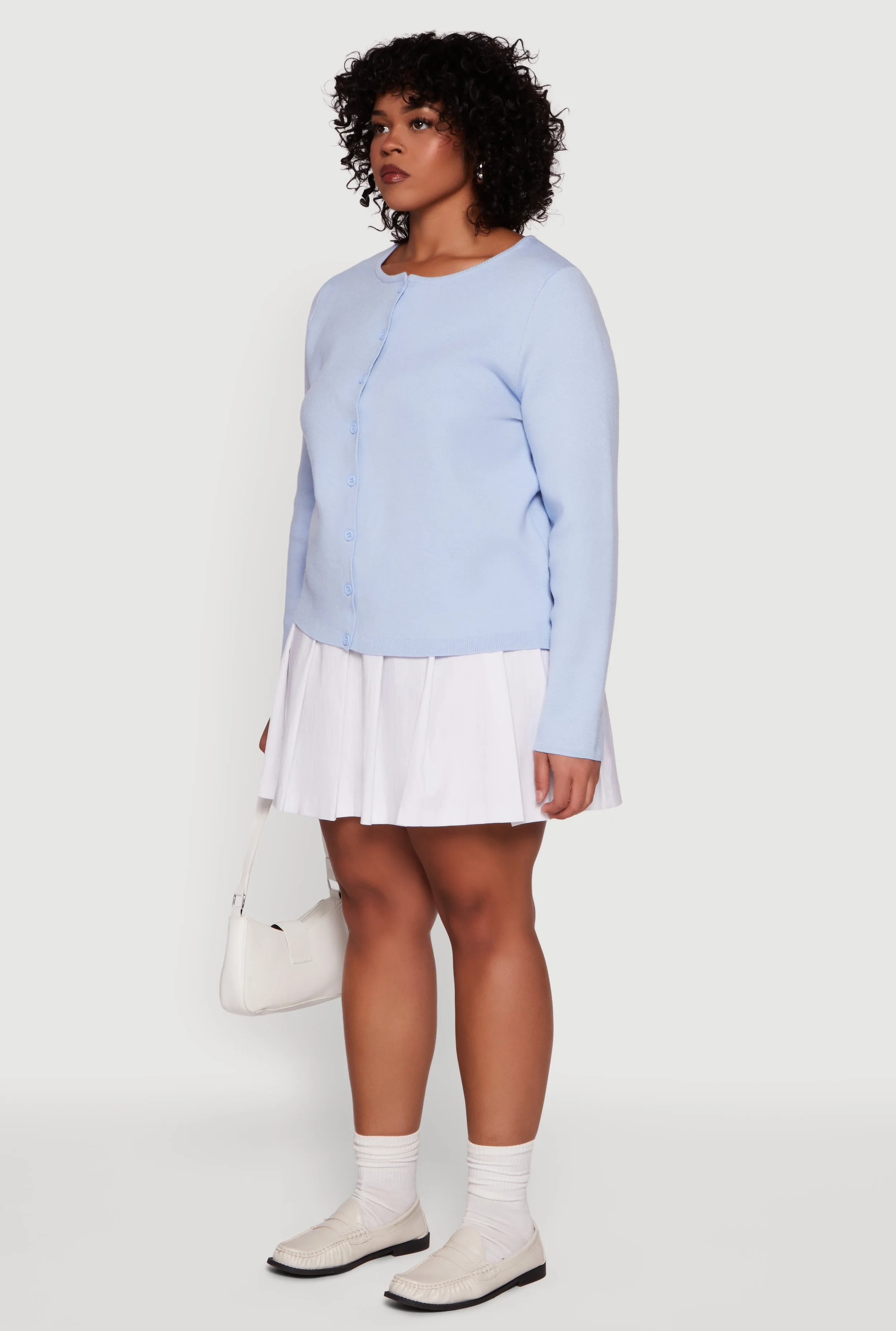 Plus Size Long Sleeve Button Front Cardigan sold by Rainbow product image thumbnail 5