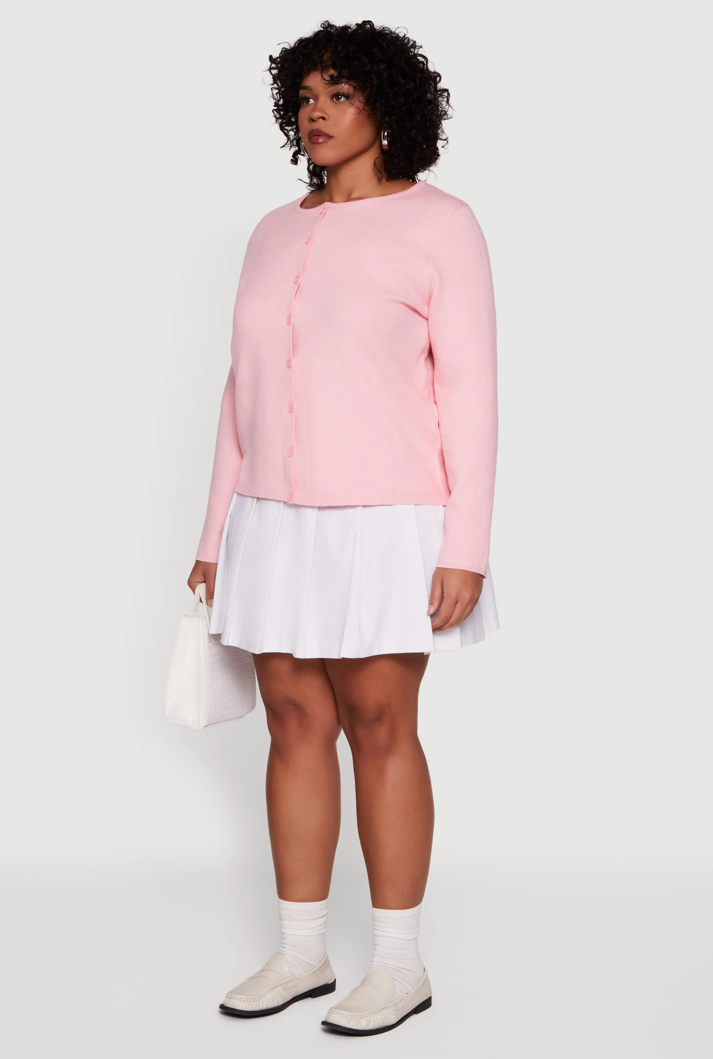 Plus Size Long Sleeve Button Front Cardigan sold by Rainbow product image thumbnail 5