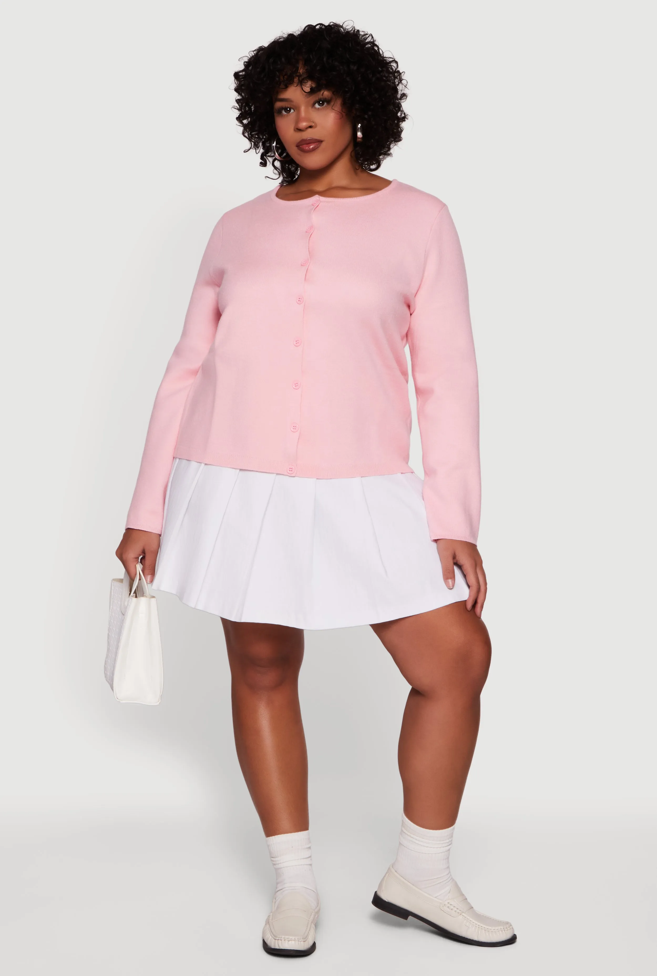 Plus Size Long Sleeve Button Front Cardigan sold by Rainbow product image thumbnail 3