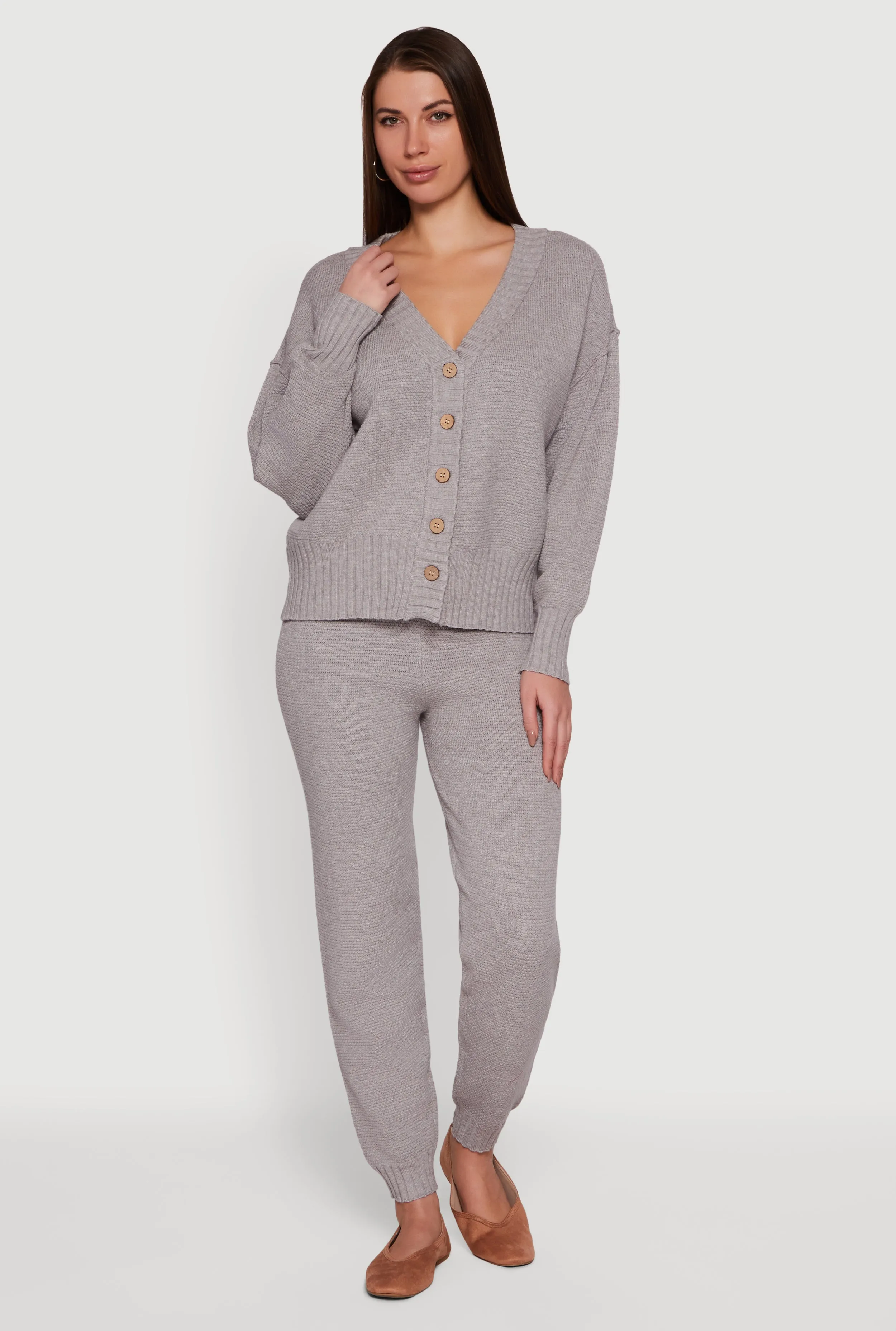 Drop Shoulder Button Front Cardigan sold by Rainbow product image thumbnail 3