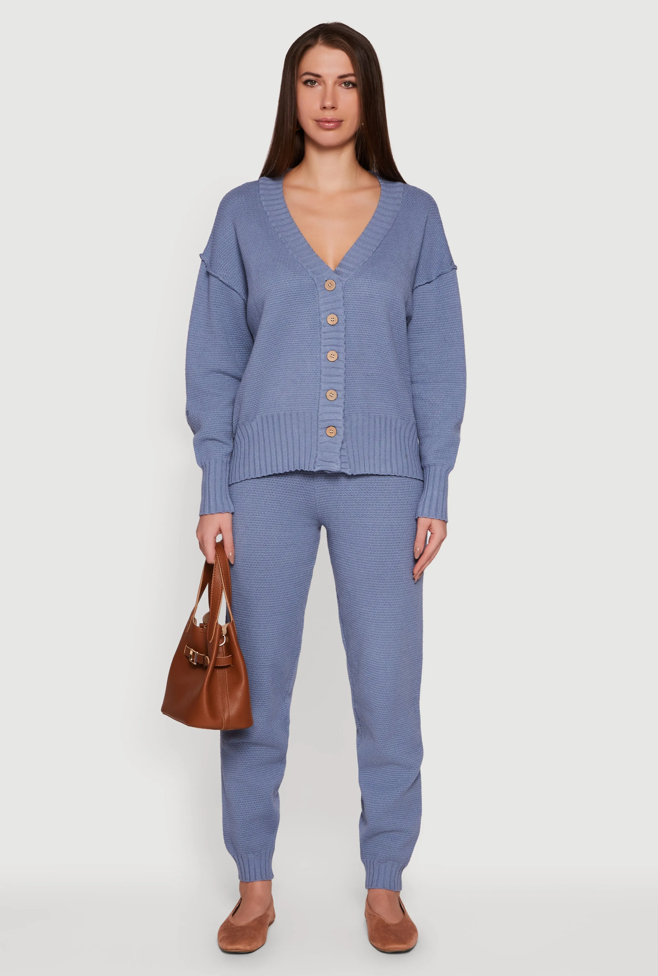 Drop Shoulder Button Front Cardigan sold by Rainbow product image thumbnail 2