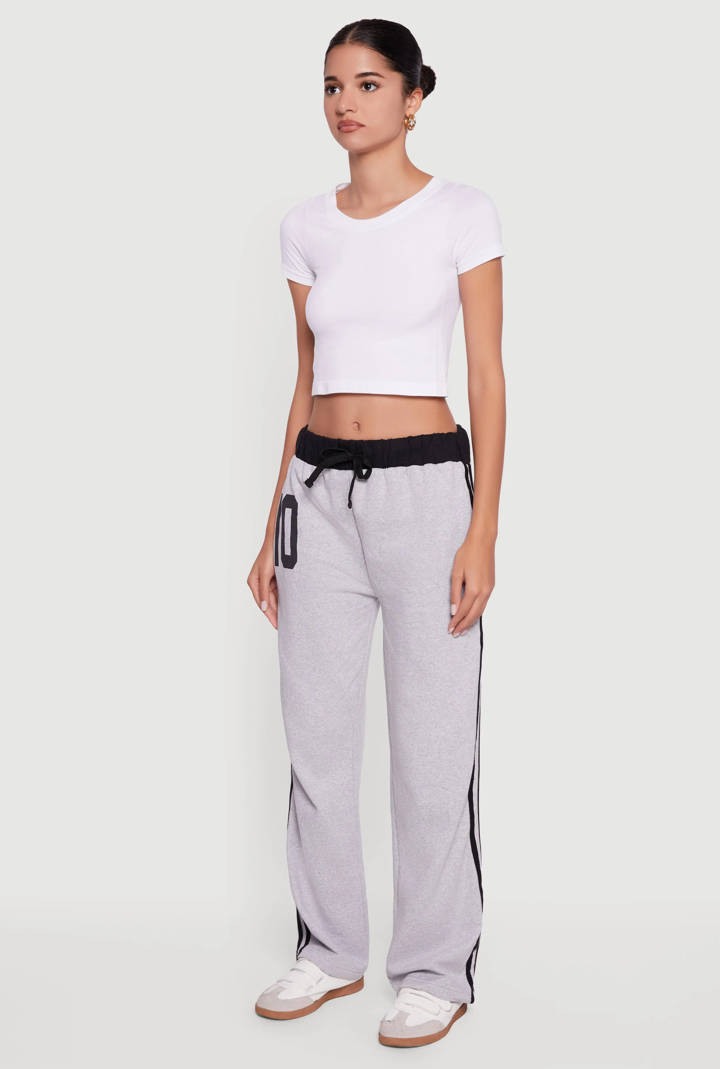 Drawstring Waist 10 Graphic Varsity Stripe Sweatpants sold by Rainbow product image thumbnail 3