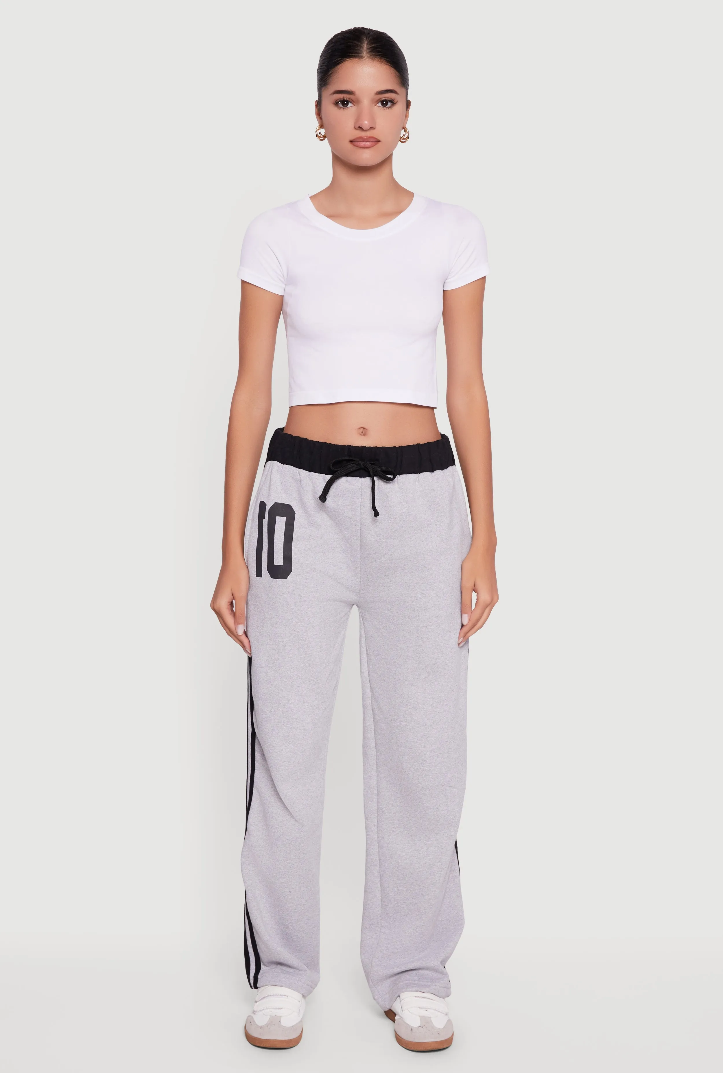 Drawstring Waist 10 Graphic Varsity Stripe Sweatpants sold by Rainbow product image thumbnail 2